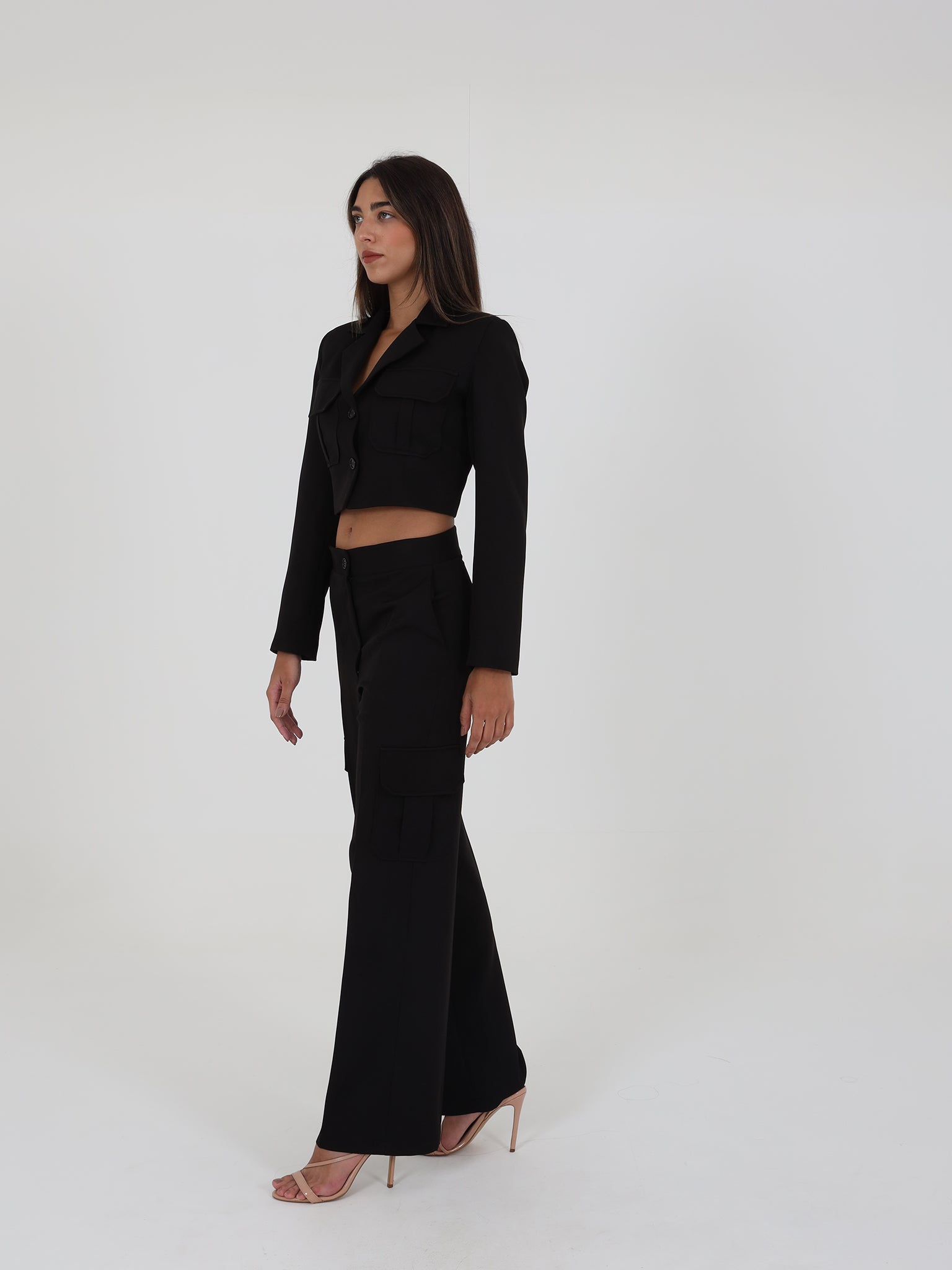 Cargo Suit Trousers And Crop Jacket