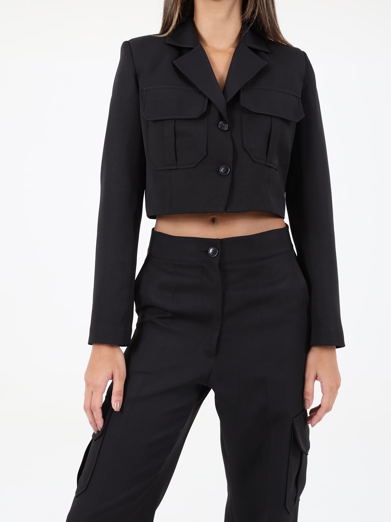 Cargo Suit Trousers And Crop Jacket