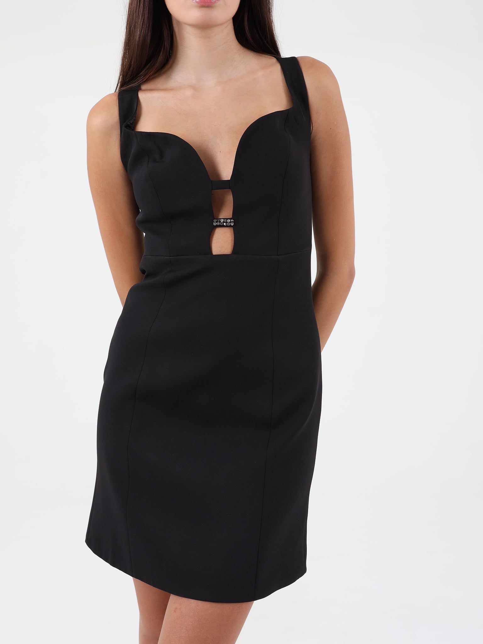 Low-Cut Dress With Sequin Detail