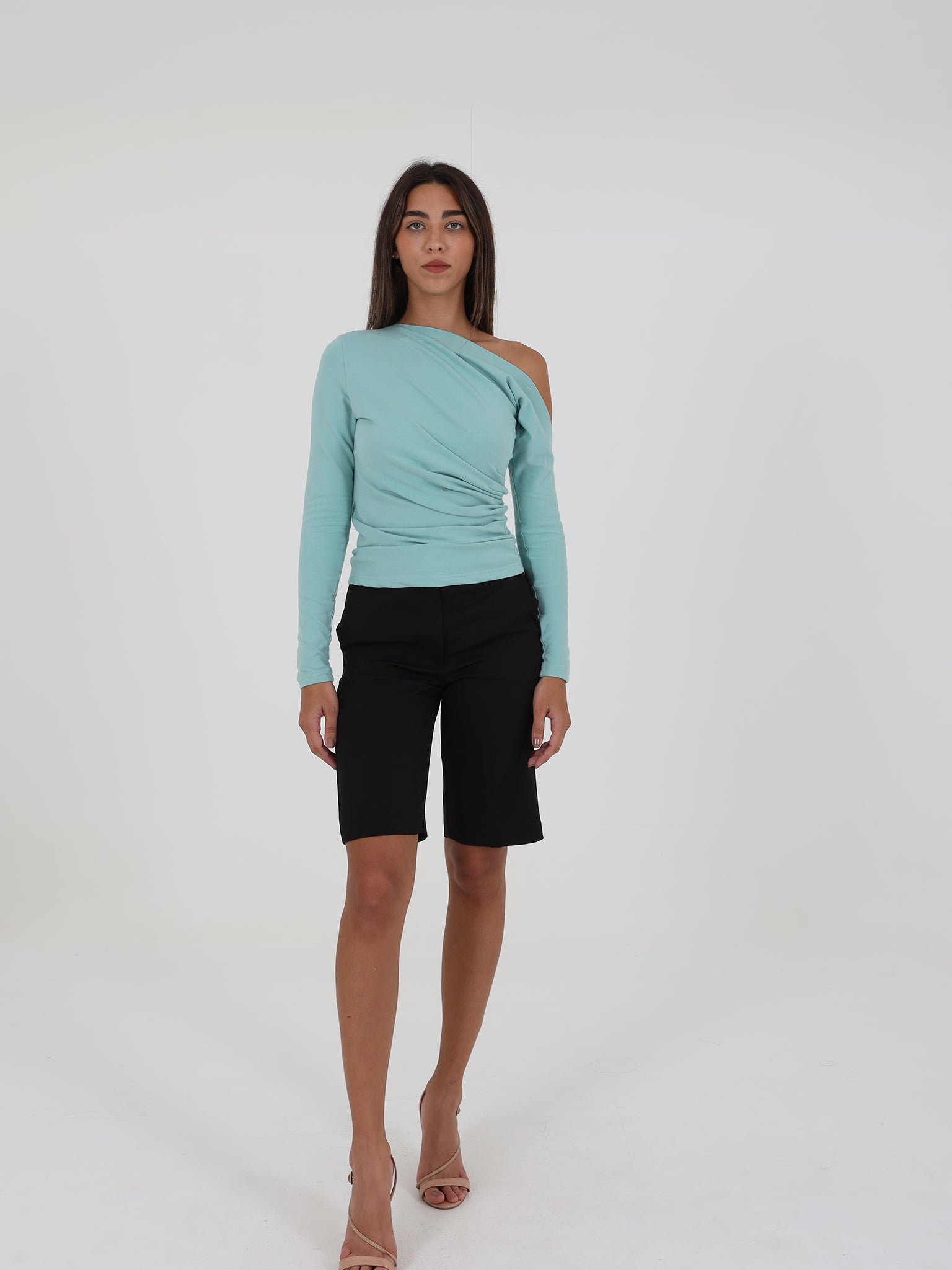 Off-Shoulder Cotton Shirt