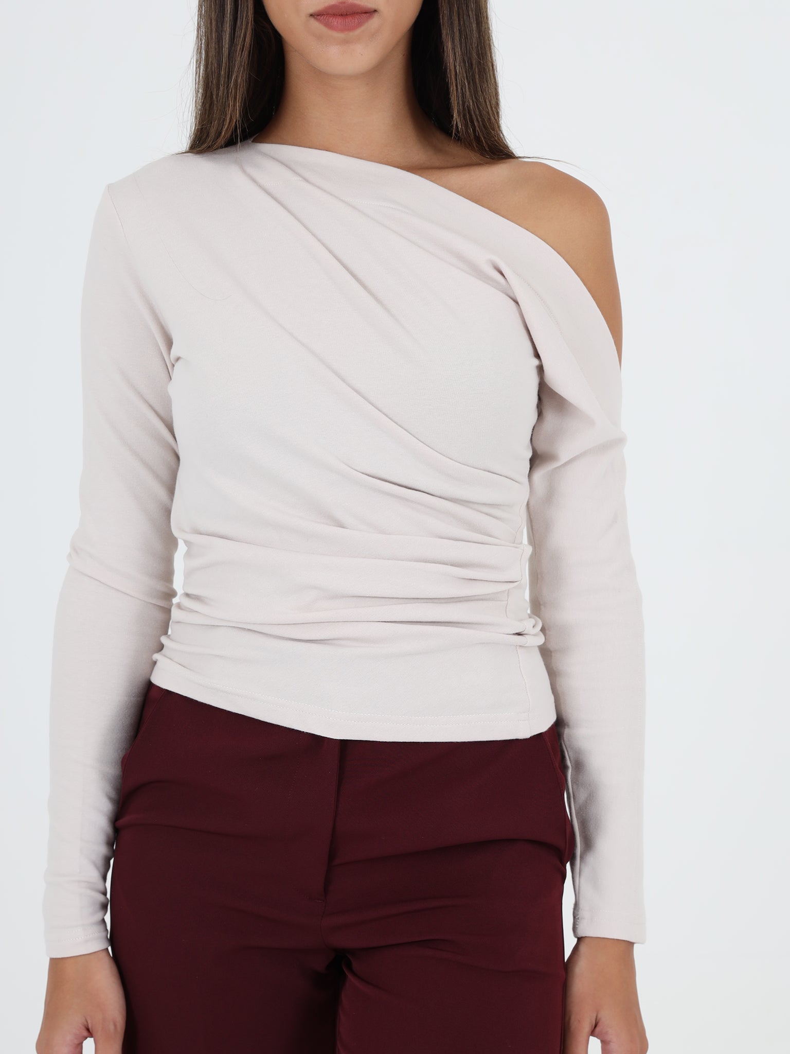 Off-Shoulder Cotton Shirt