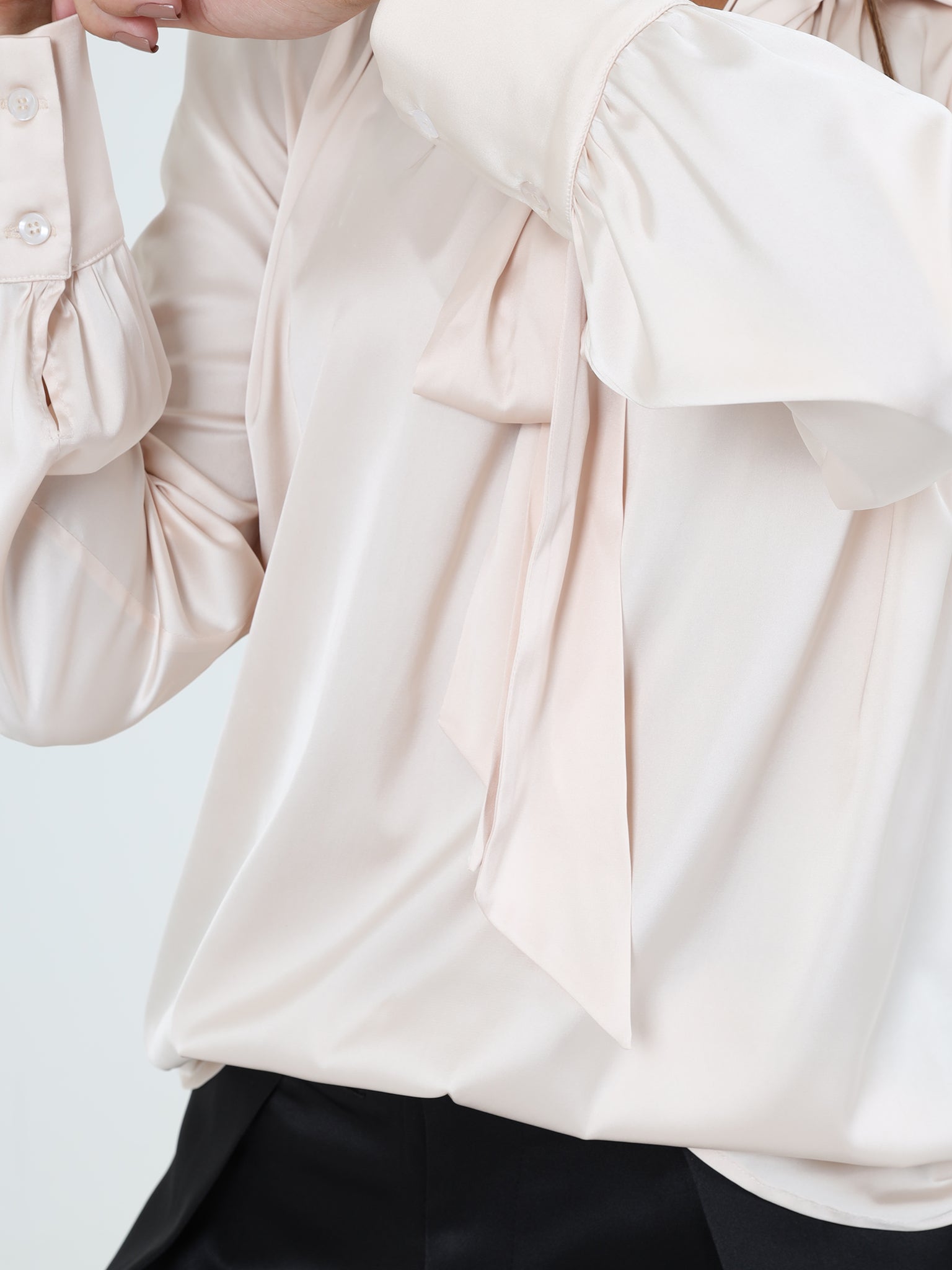 Flowy Blouse With Tie Detail