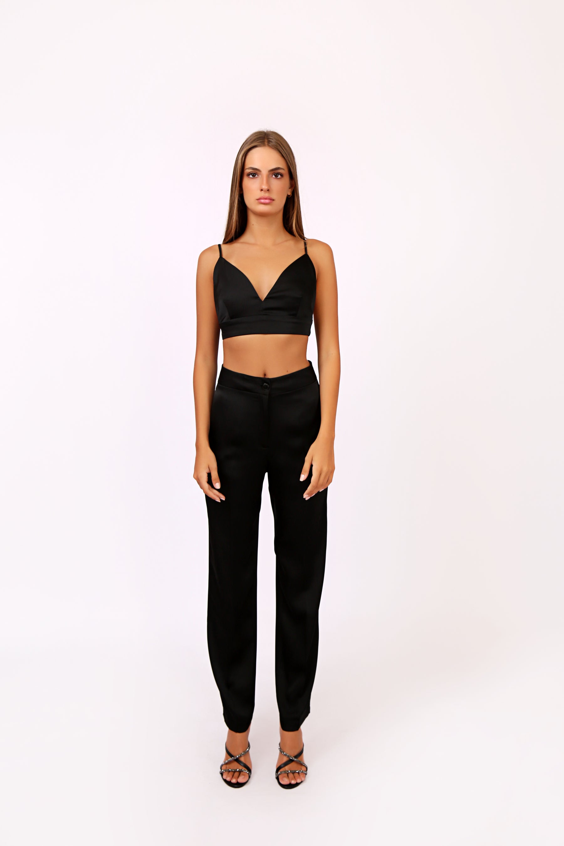 Three-Pieces Satin Suit Set