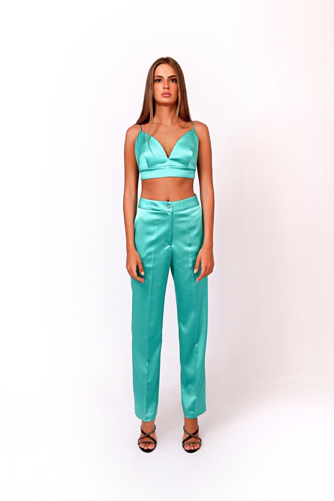 Three-Pieces Satin Suit Set