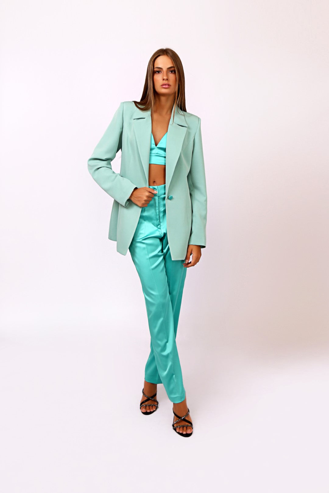 Three-Pieces Satin Suit Set