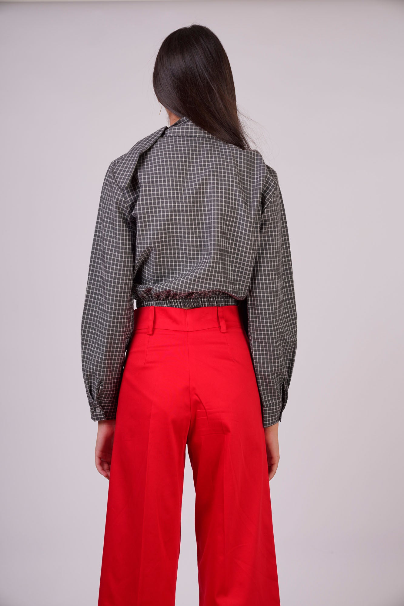 Checkered Top with Necktie