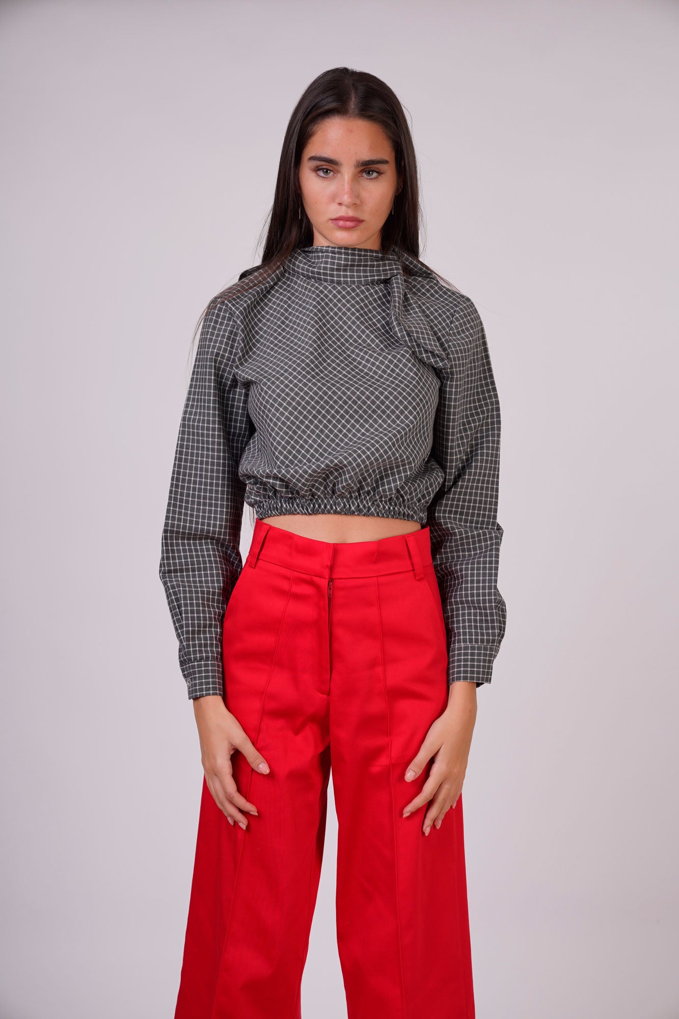 Checkered Top with Necktie