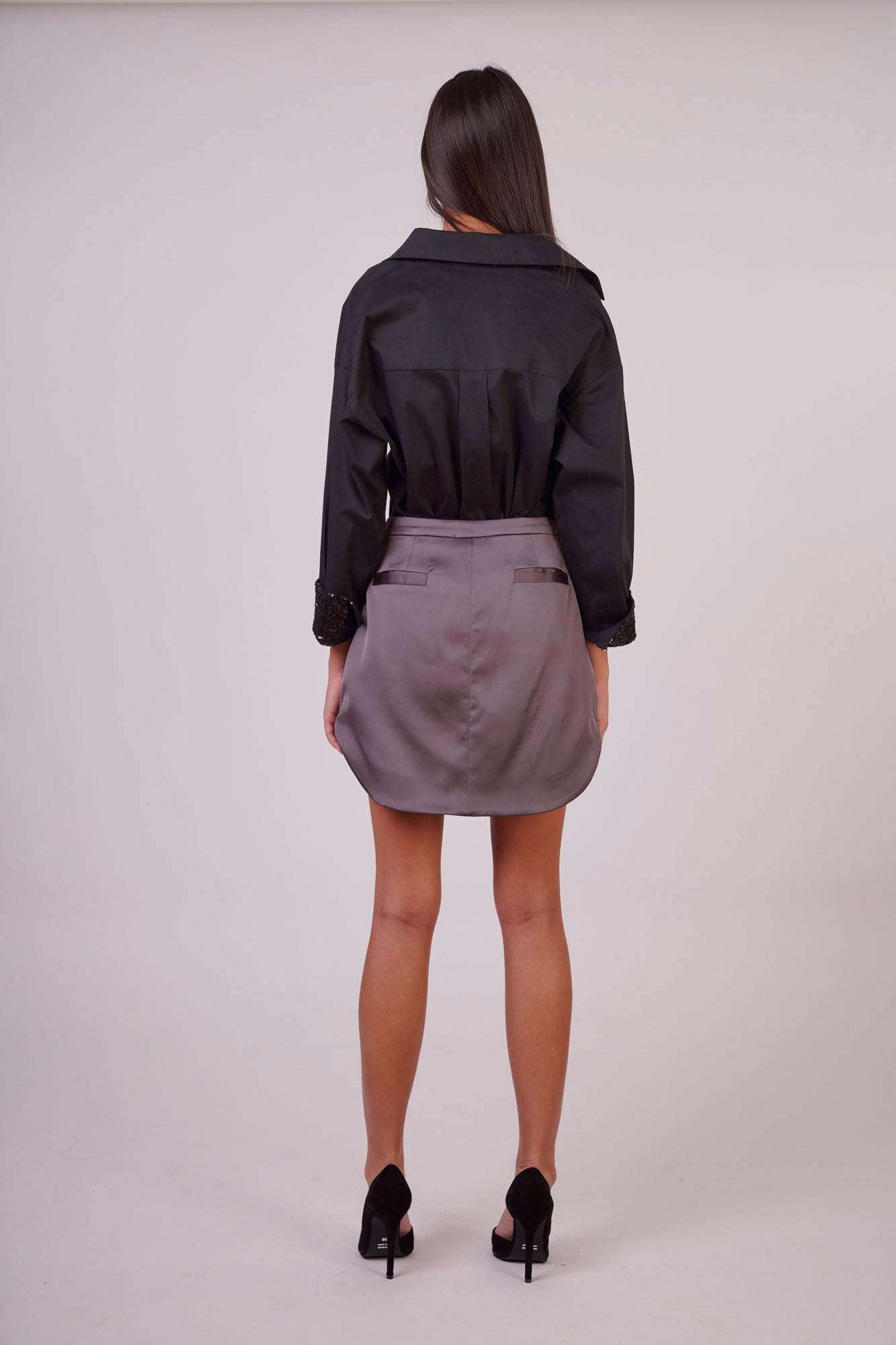 Flowing Blouse with Embroidered Sleeves