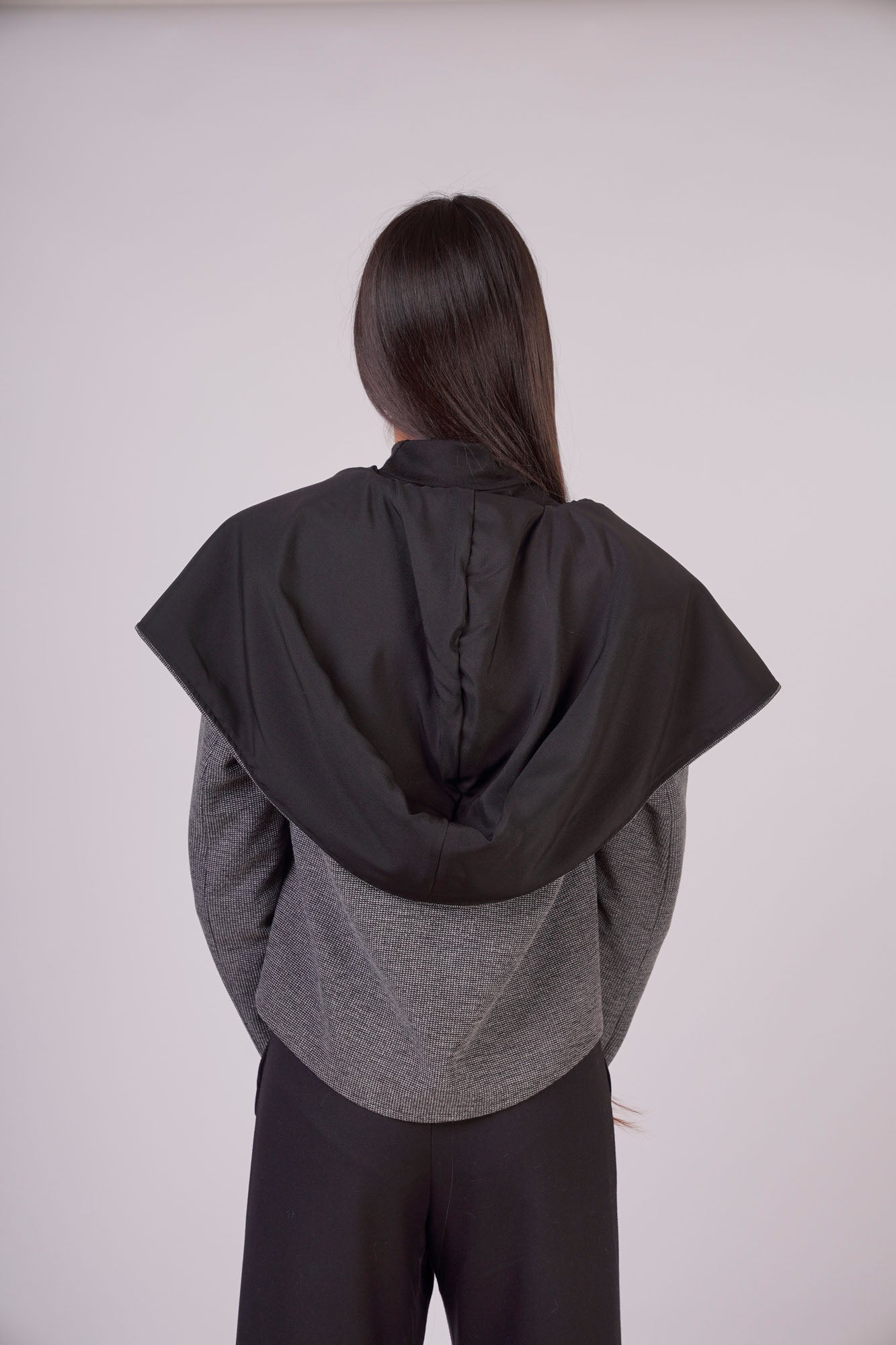 Light Grey Textured Jacket with CAPE