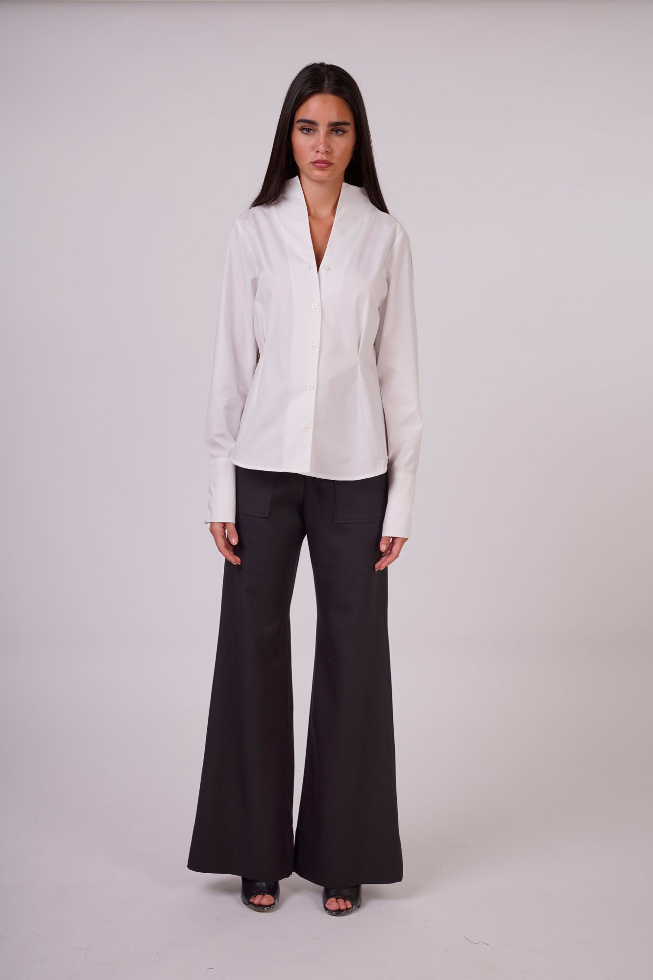 High-neck Button up Shirt
