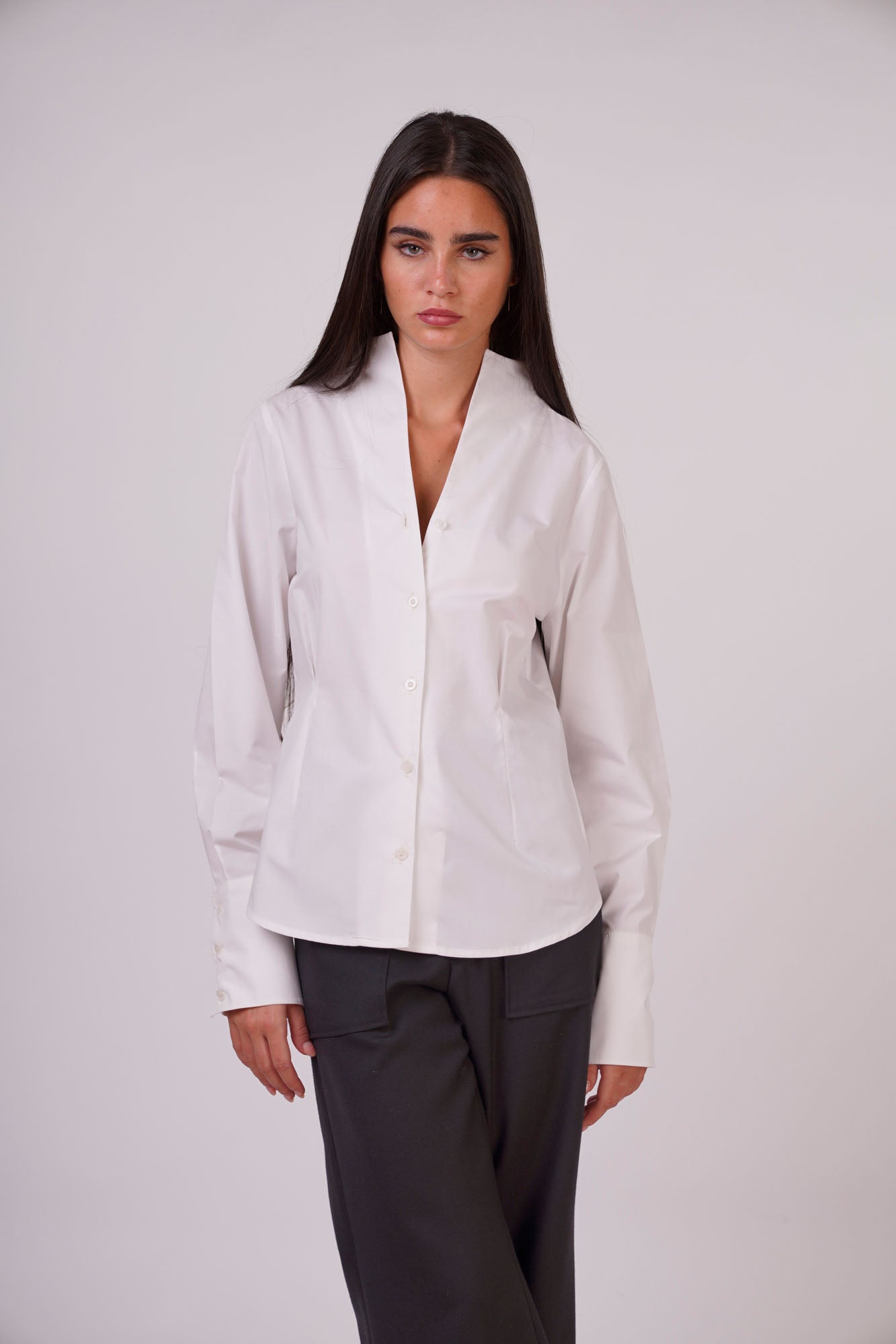 High-neck Button up Shirt