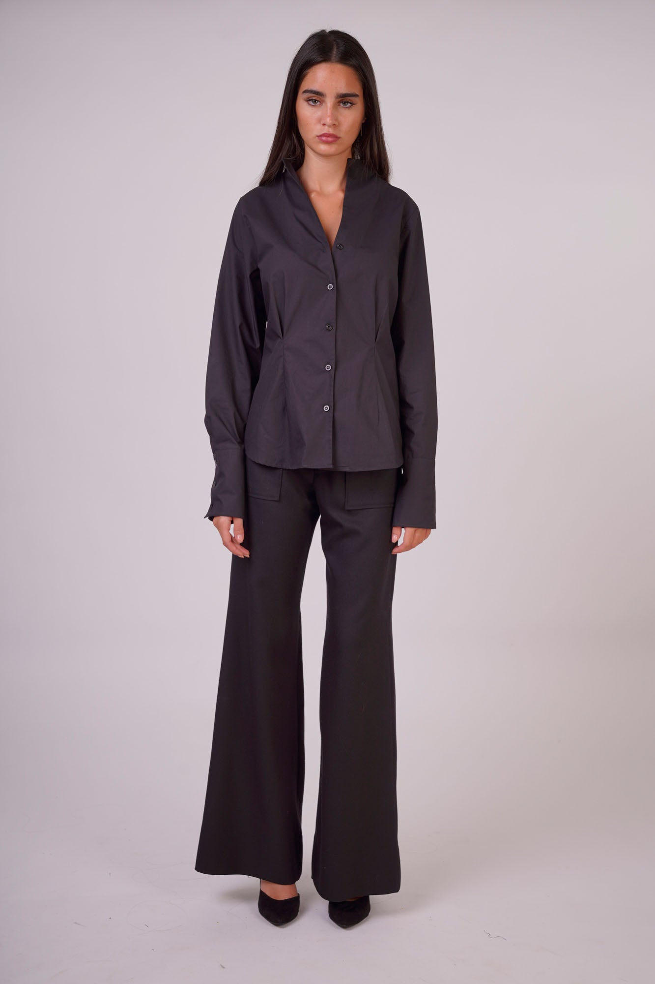 High-neck Button up Shirt