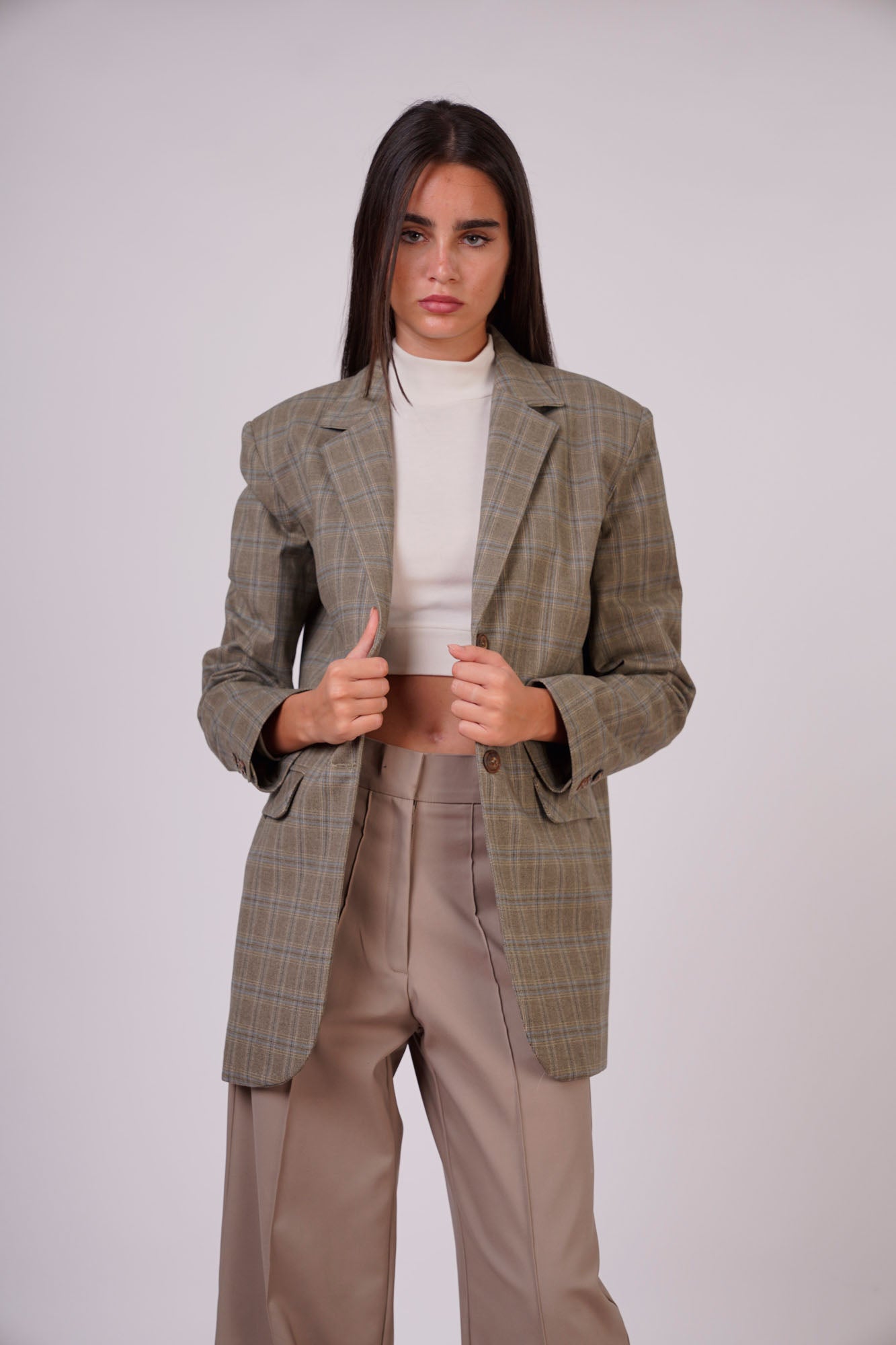 Oversized Checked Blazers