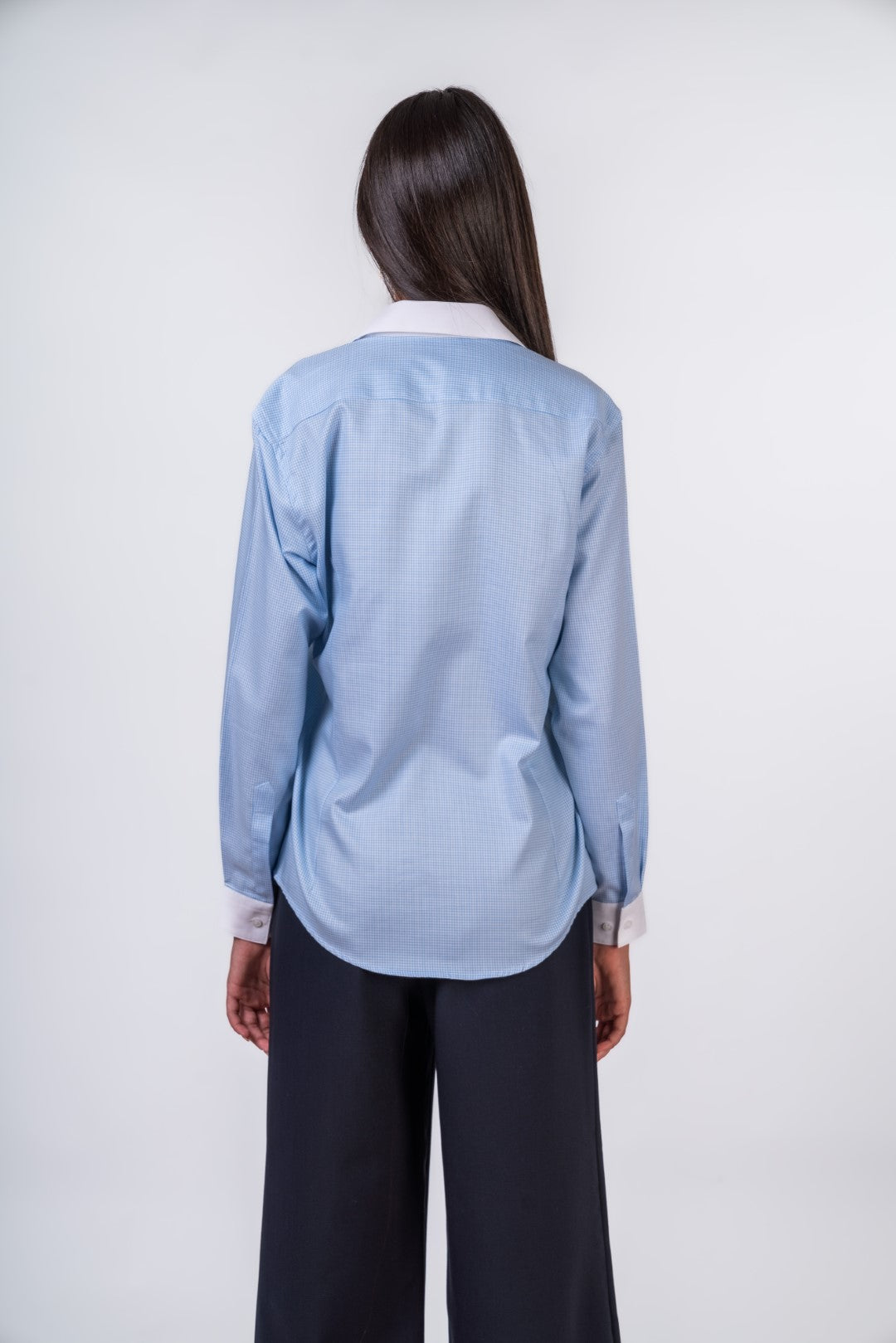 Houndstooth Blue Button Up Shirt