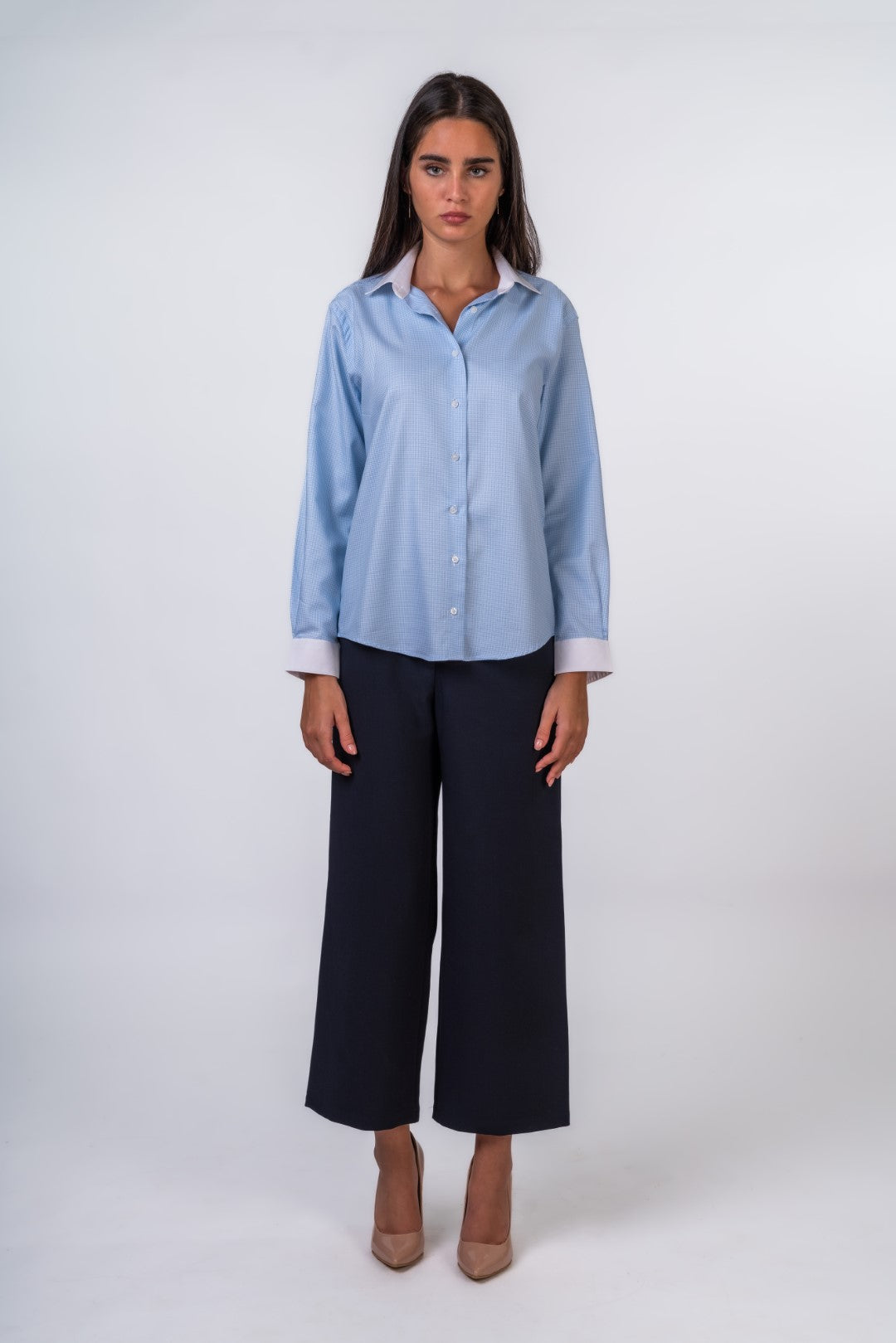 Houndstooth Blue Button Up Shirt