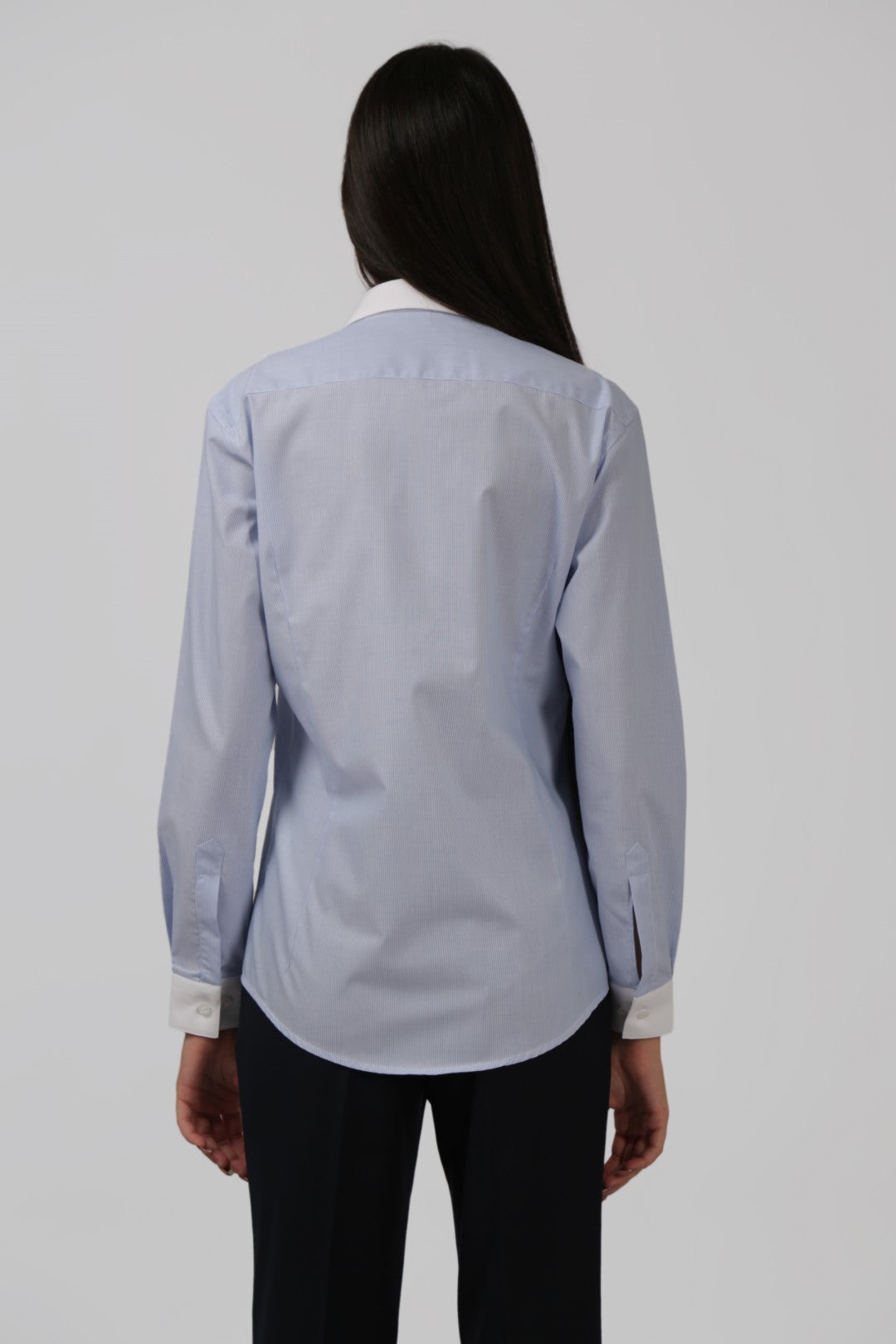 Light Blue Button Up Shirt with White Collar