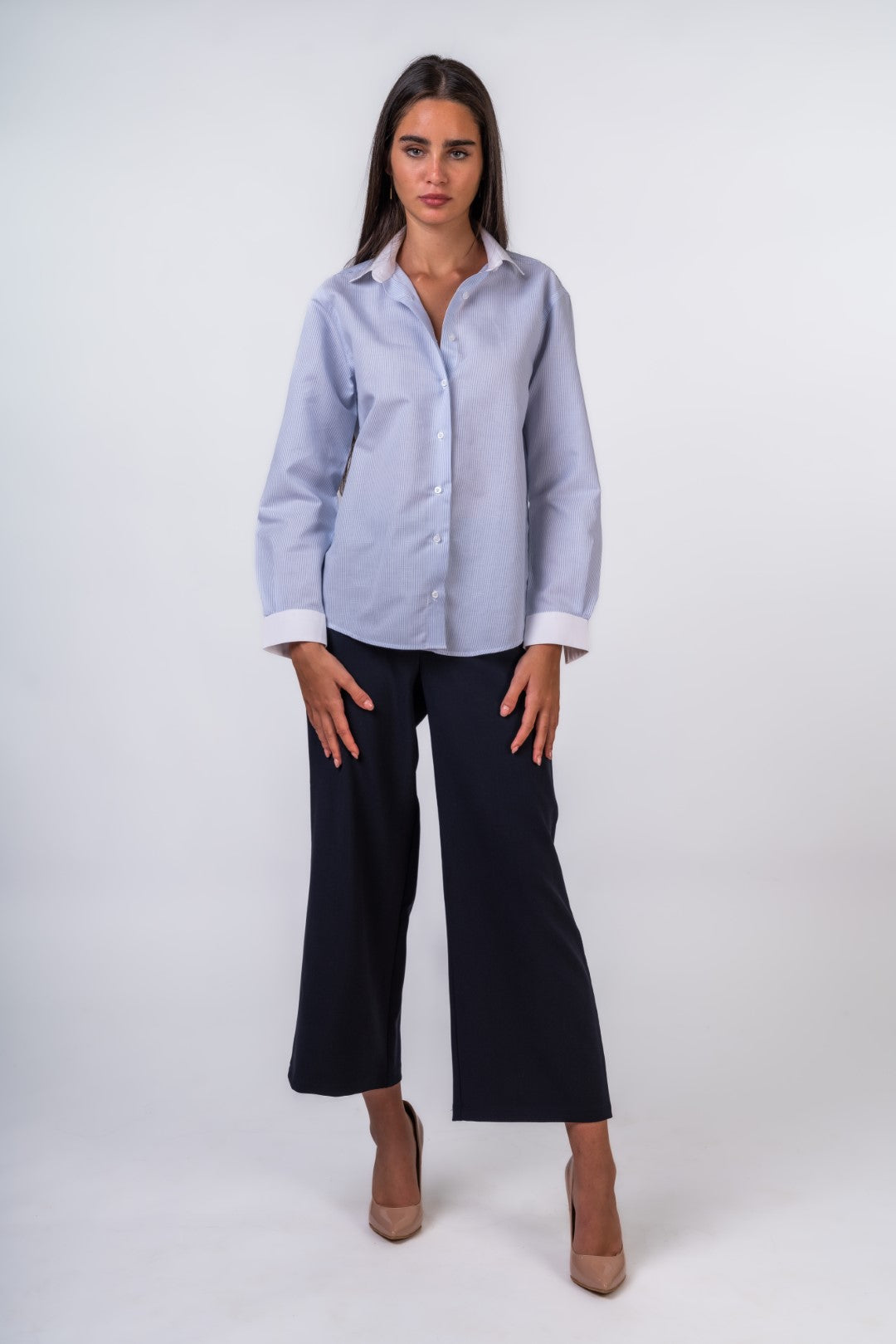 Striped Blue Button Up Shirt