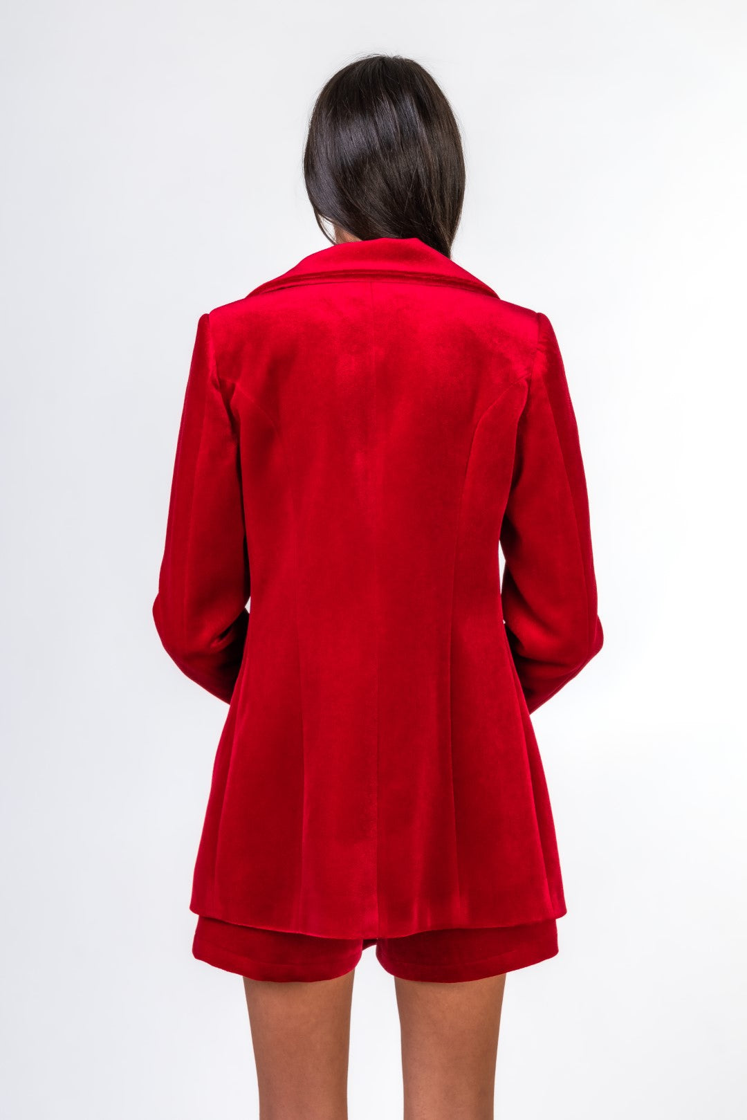 Oversized Velvet Jacket And Short Suit