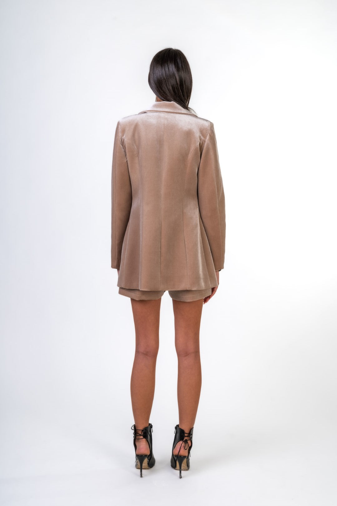 Oversized Velvet Jacket And Short Suit