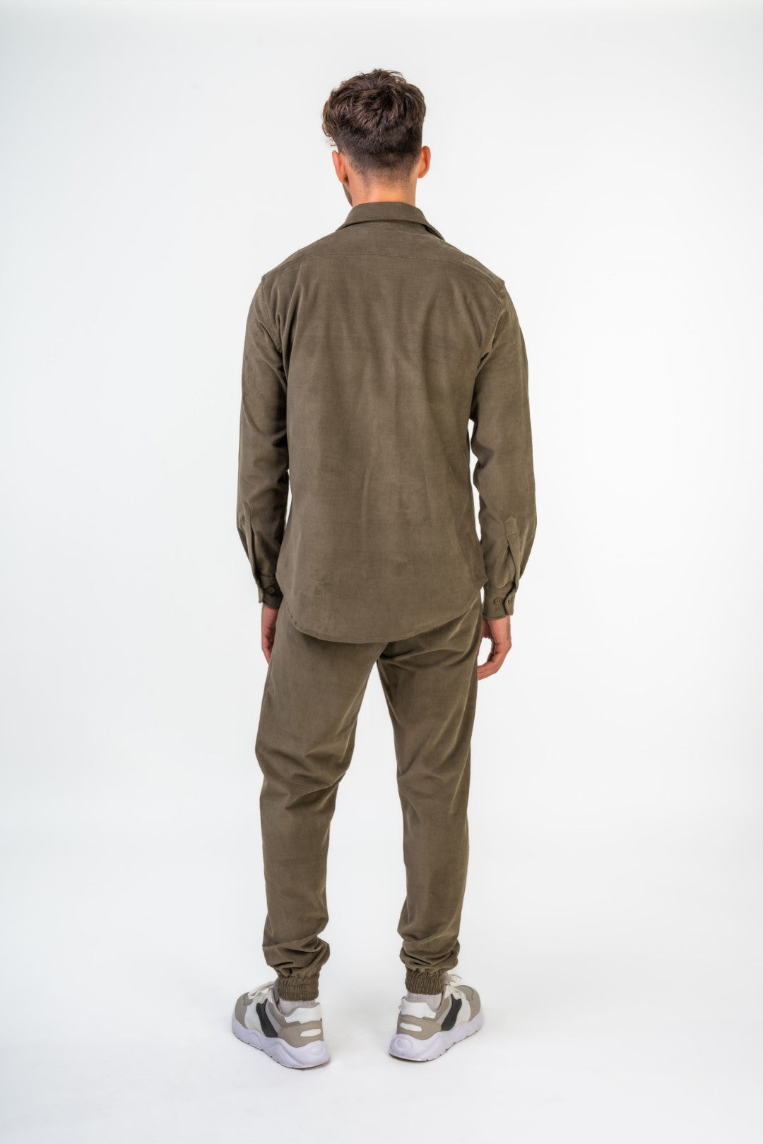 Comfy Corduroy Overshirt with Front Pockets and Slim Fit String Trousers