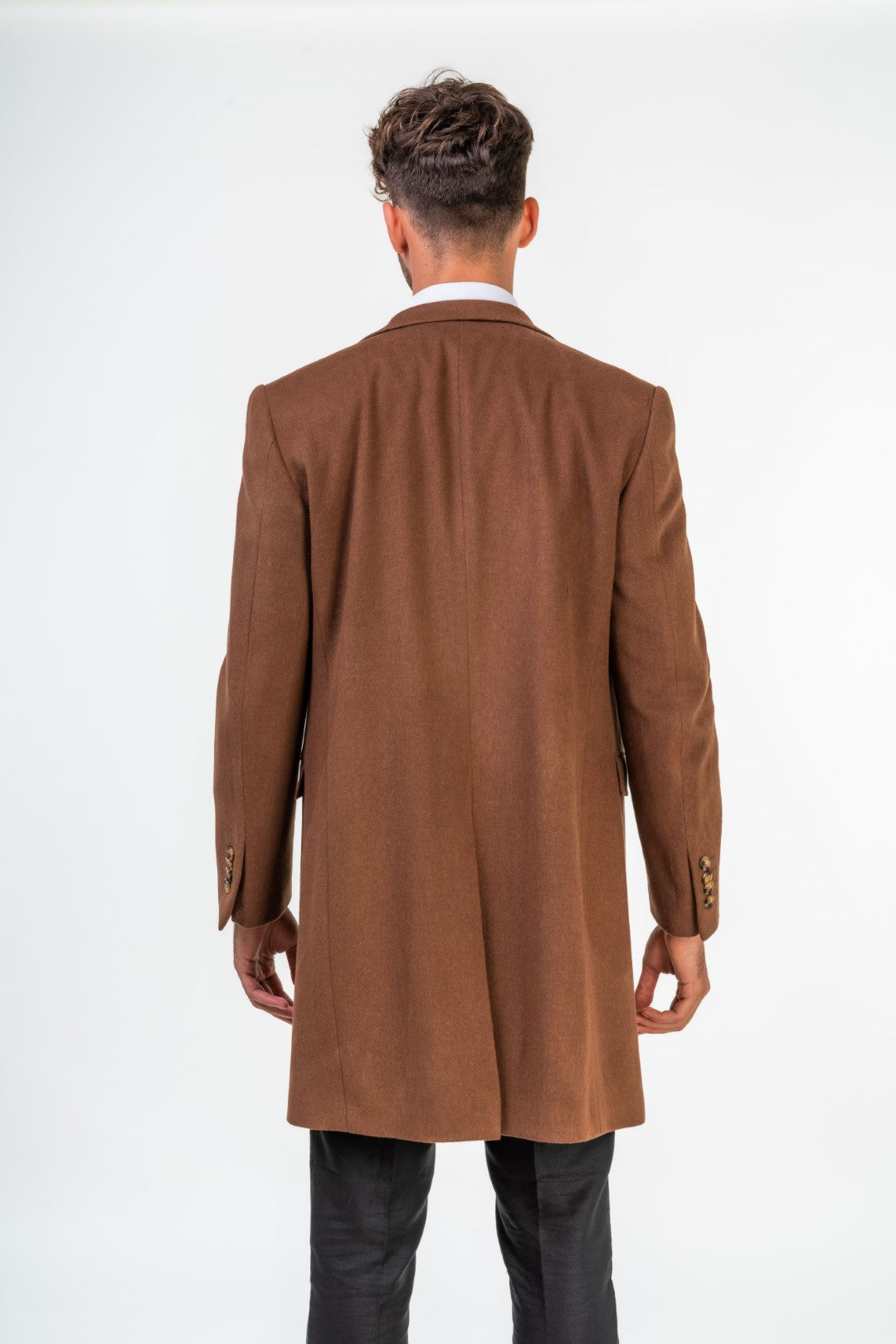 Wool Coat with Pockets and Textured Lining