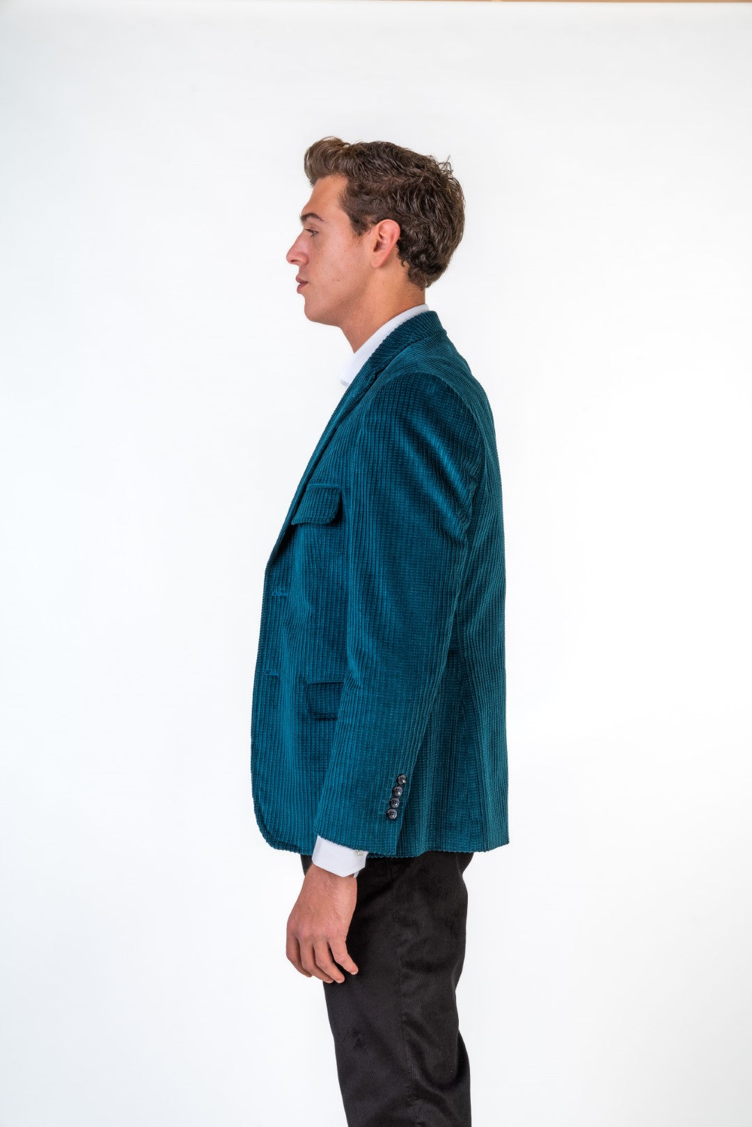 Corduroy Double Sided Pockets Blazer With Floral Lining