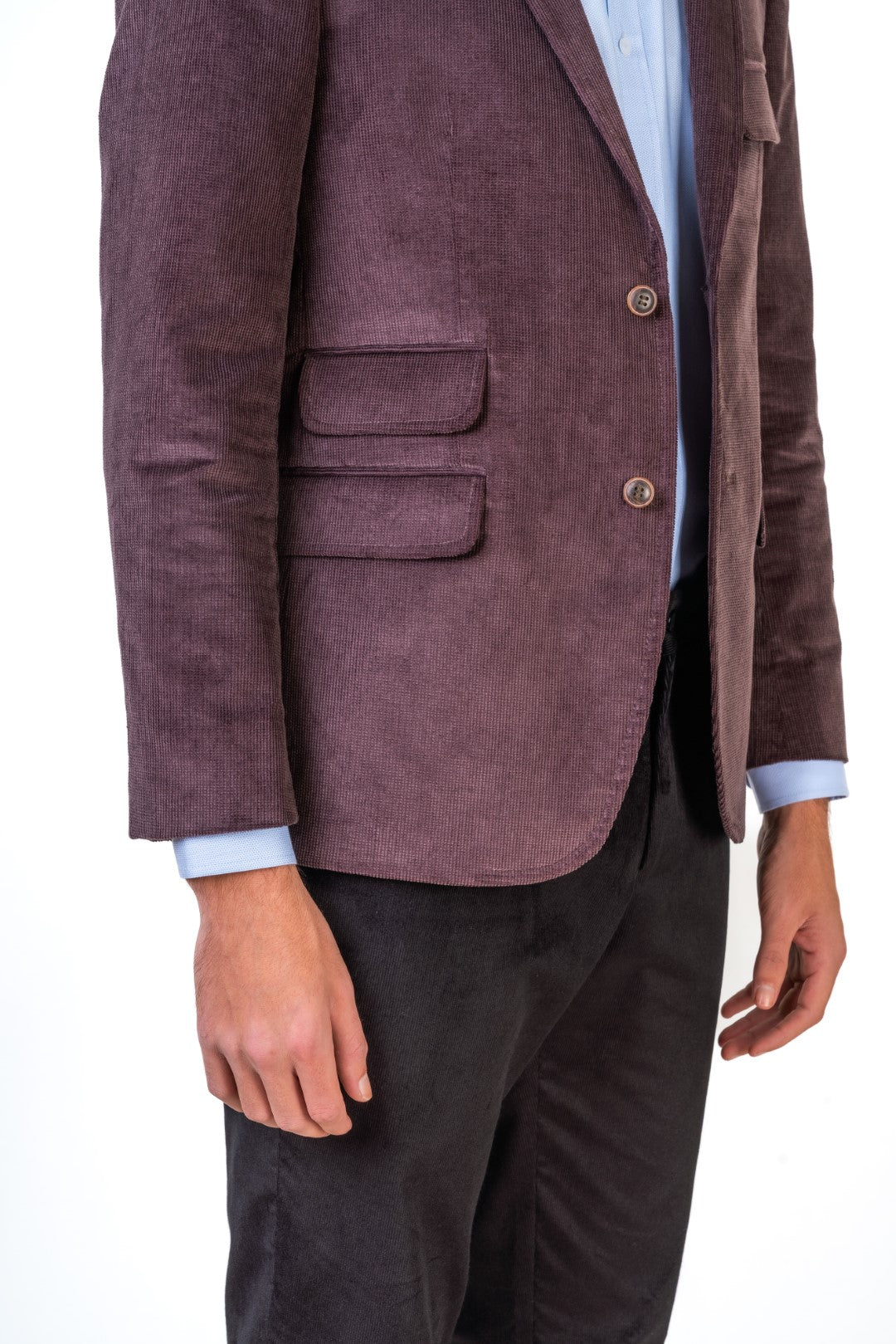 Corduroy Double Sided Pockets Blazer With Floral Lining