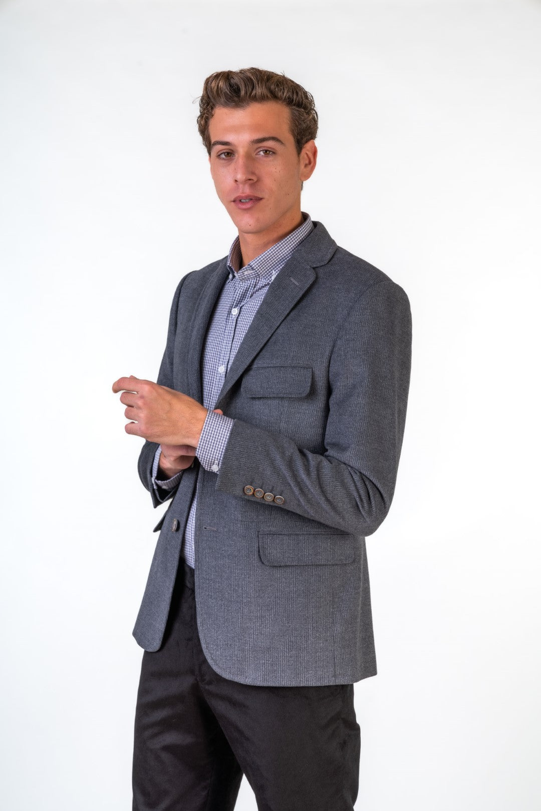 Corduroy Double Sided Pockets Blazer With Floral Lining