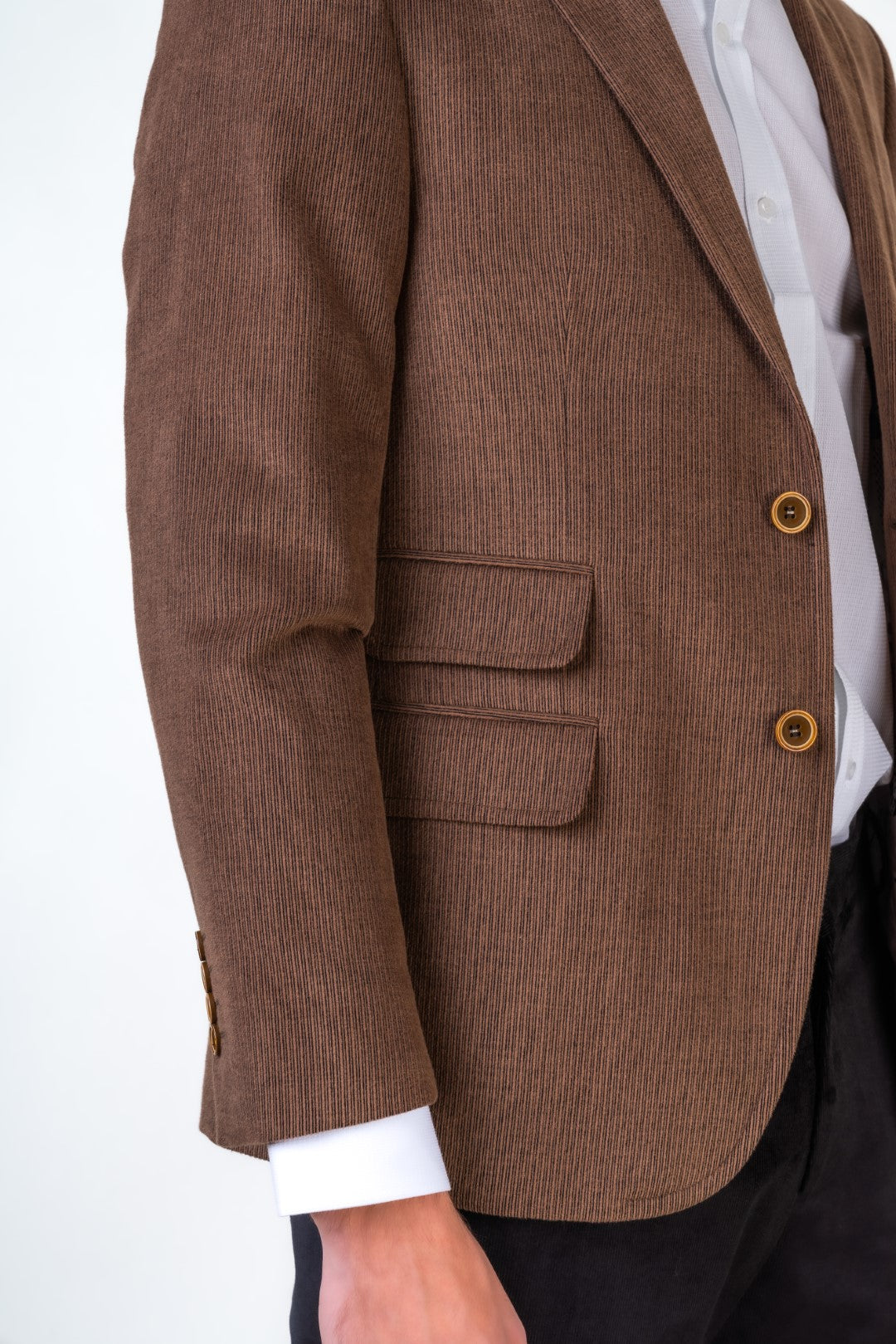 Corduroy Double Sided Pockets Blazer With Floral Lining