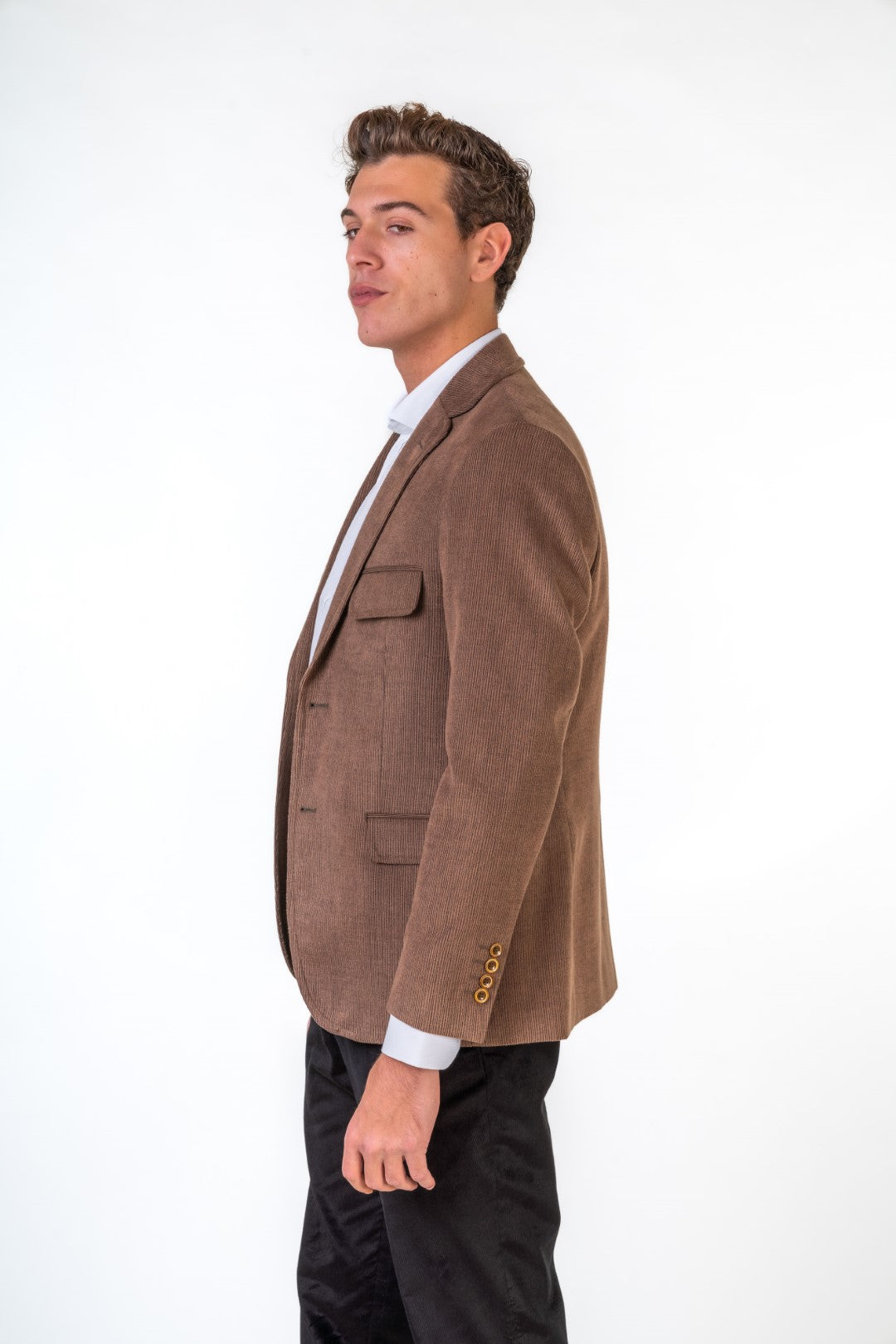 Corduroy Double Sided Pockets Blazer With Floral Lining