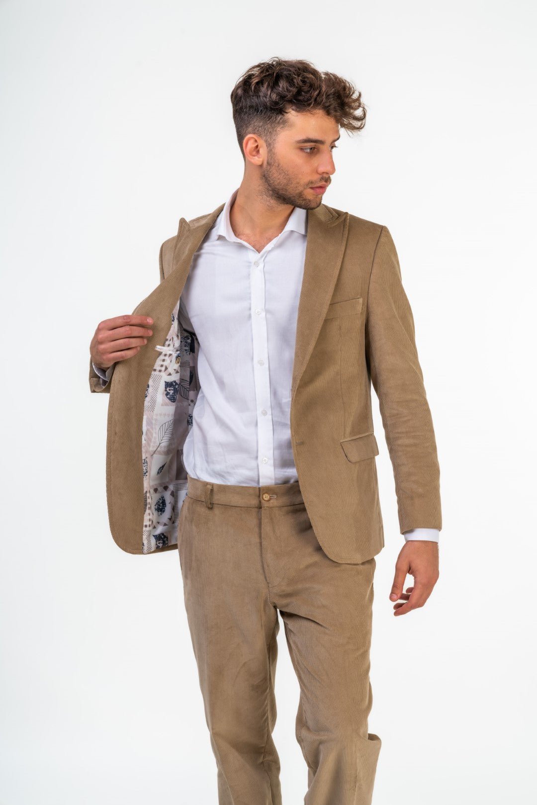 Single Breasted Corduroy Slim Fit Suit
