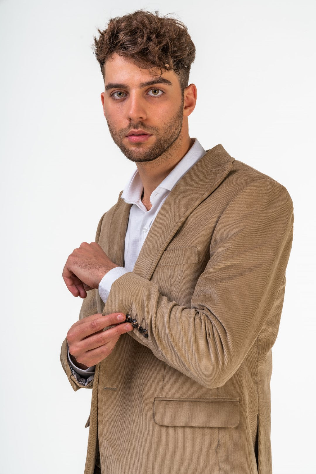 Single Breasted Corduroy Slim Fit Suit