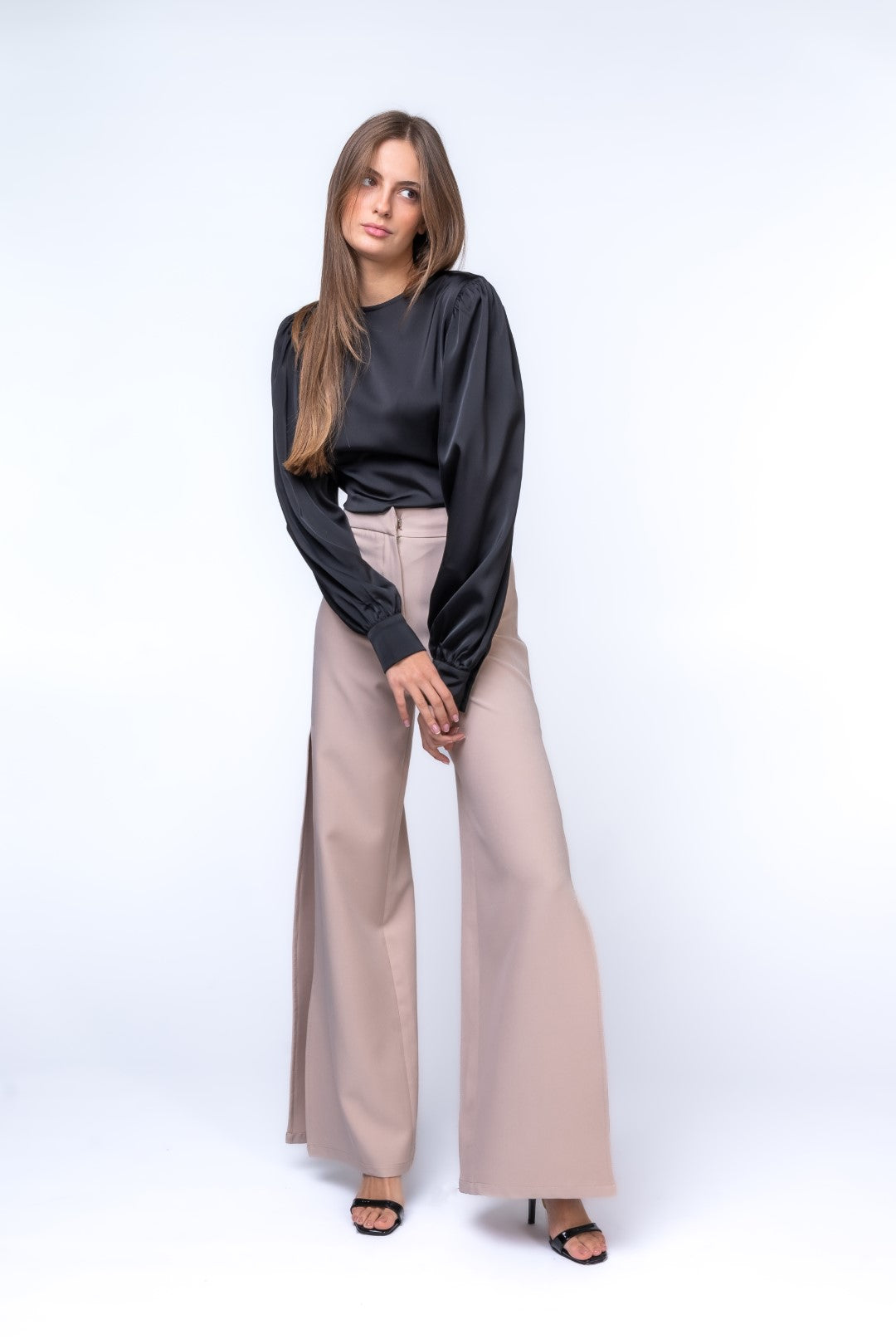 Satin Top with Open Back Details