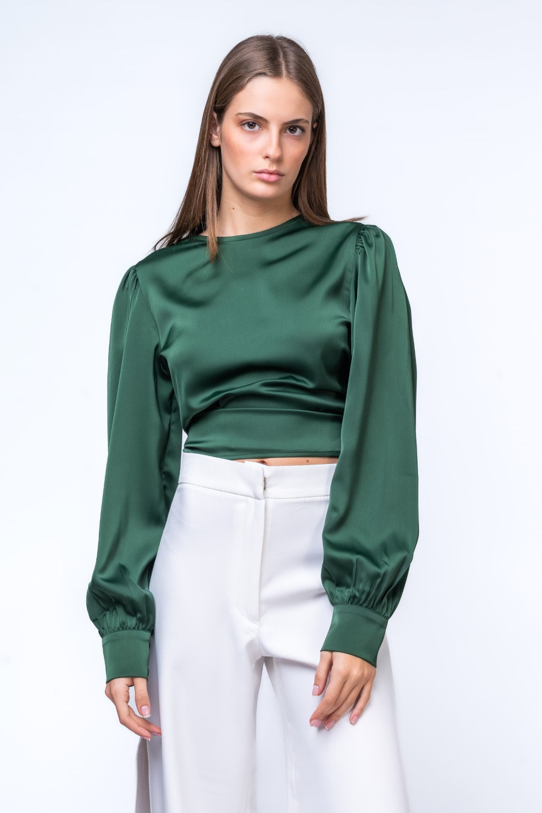 Satin Top with Open Back Details