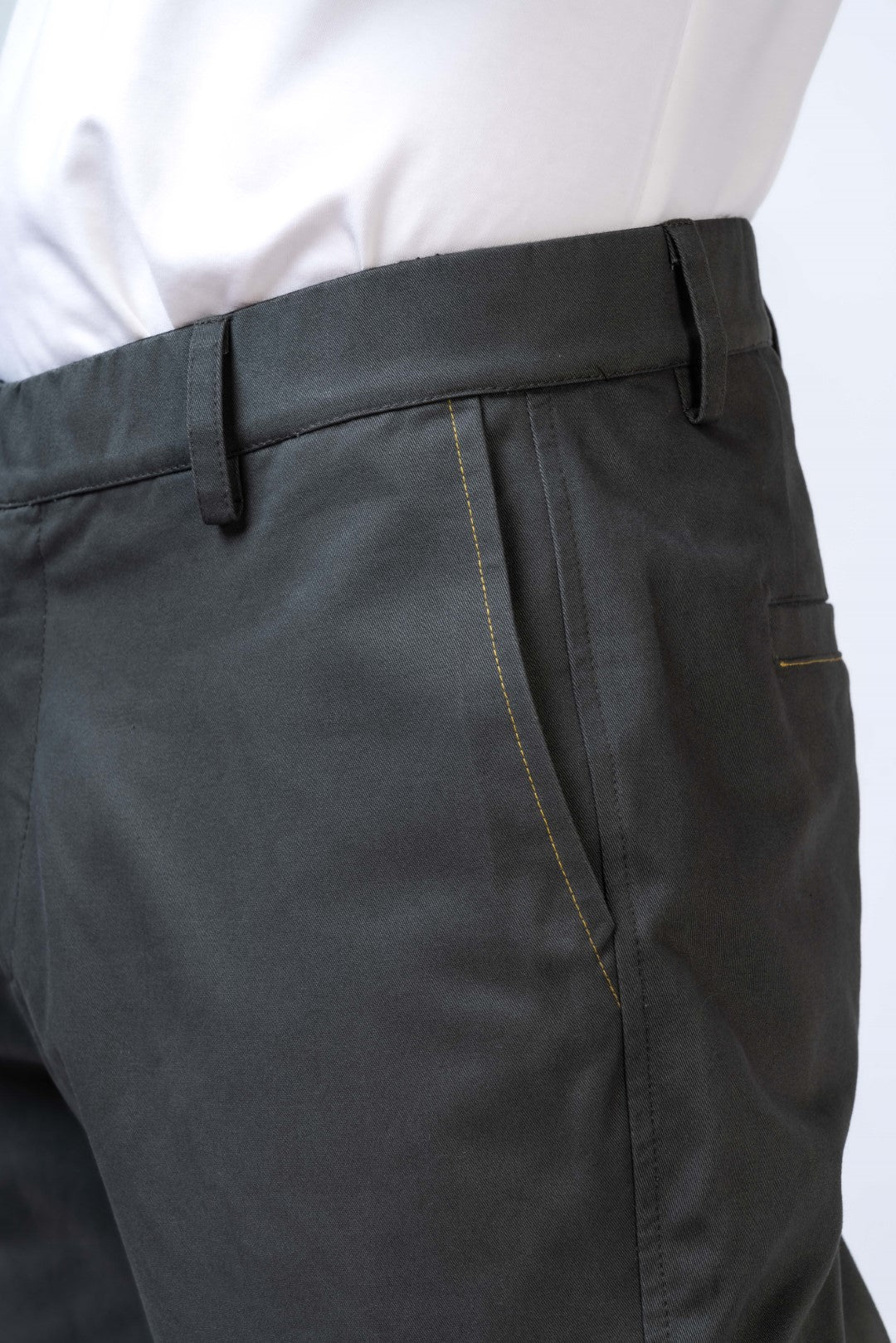 Regular Fit Chinos Trousers with Back Pockets