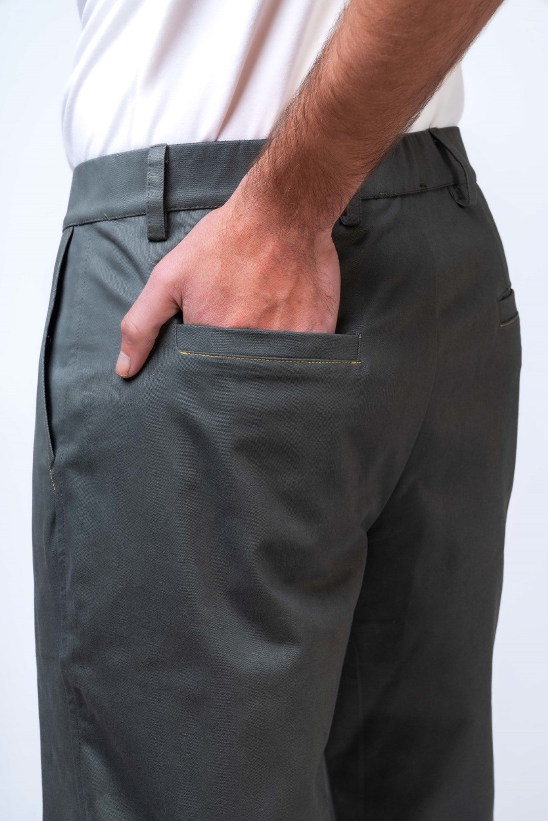 Regular Fit Chinos Trousers with Back Pockets