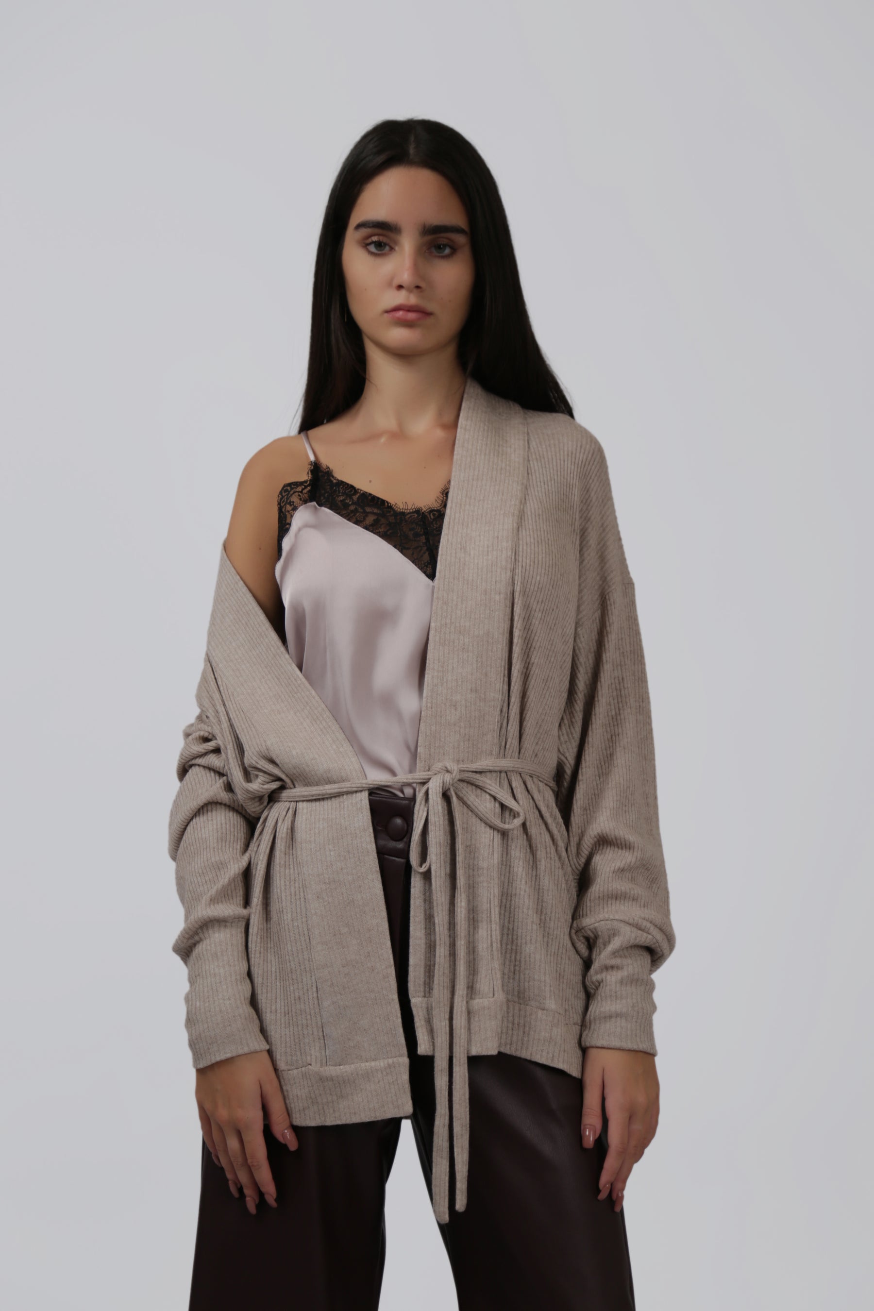 Cardigan with Wrap Around Tie