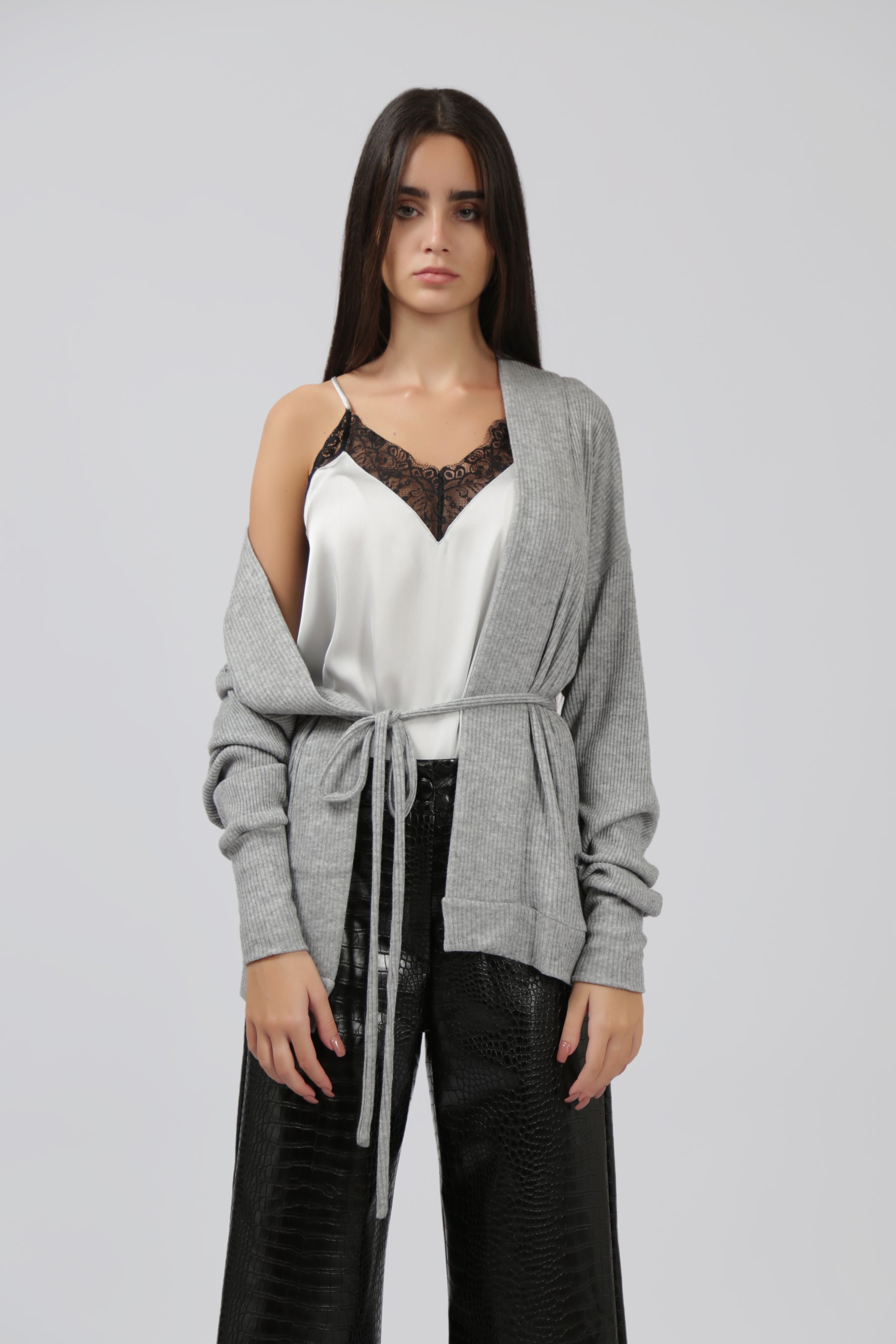 Cardigan with Wrap Around Tie