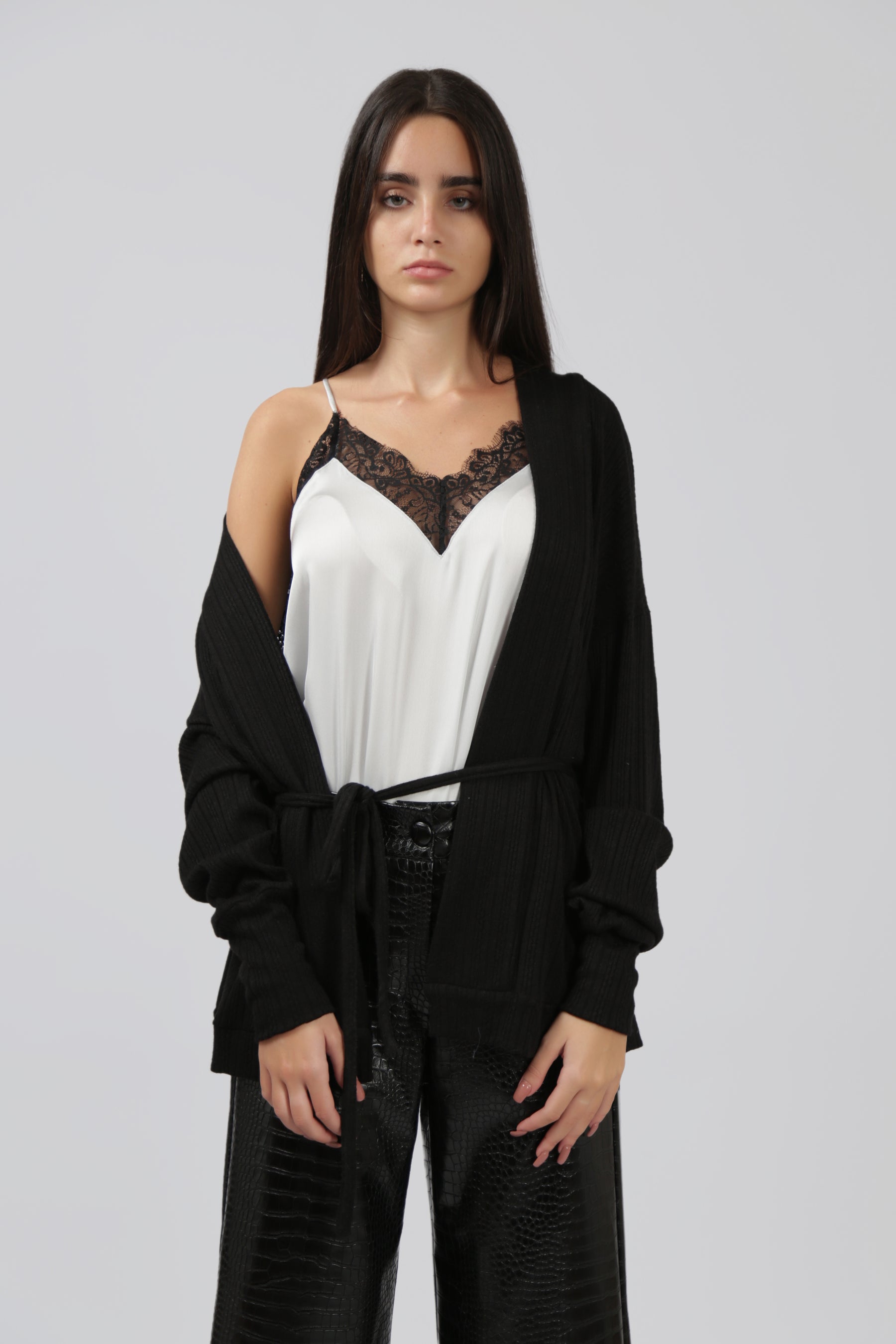 Cardigan with Wrap Around Tie