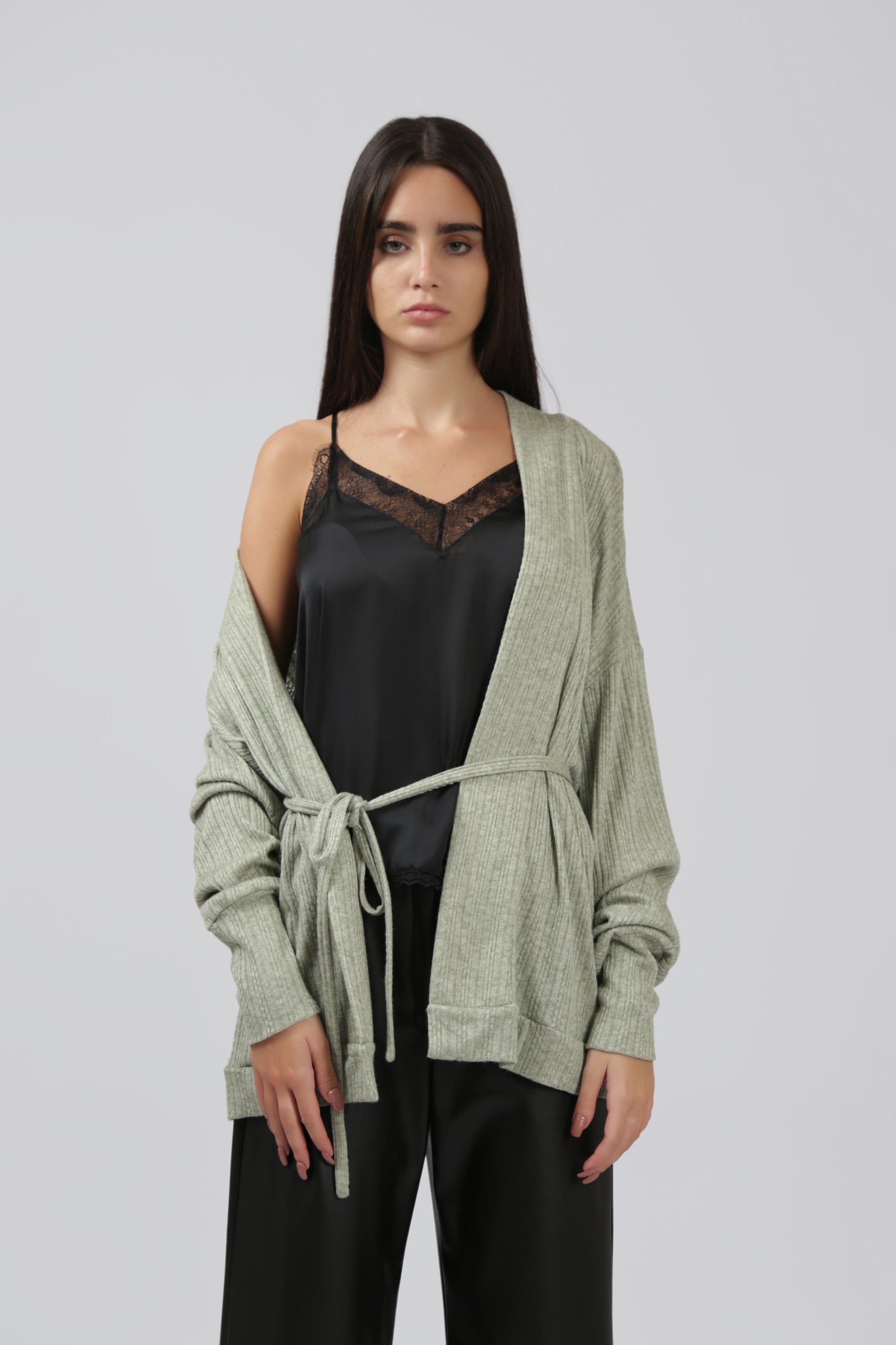 Cardigan with Wrap Around Tie