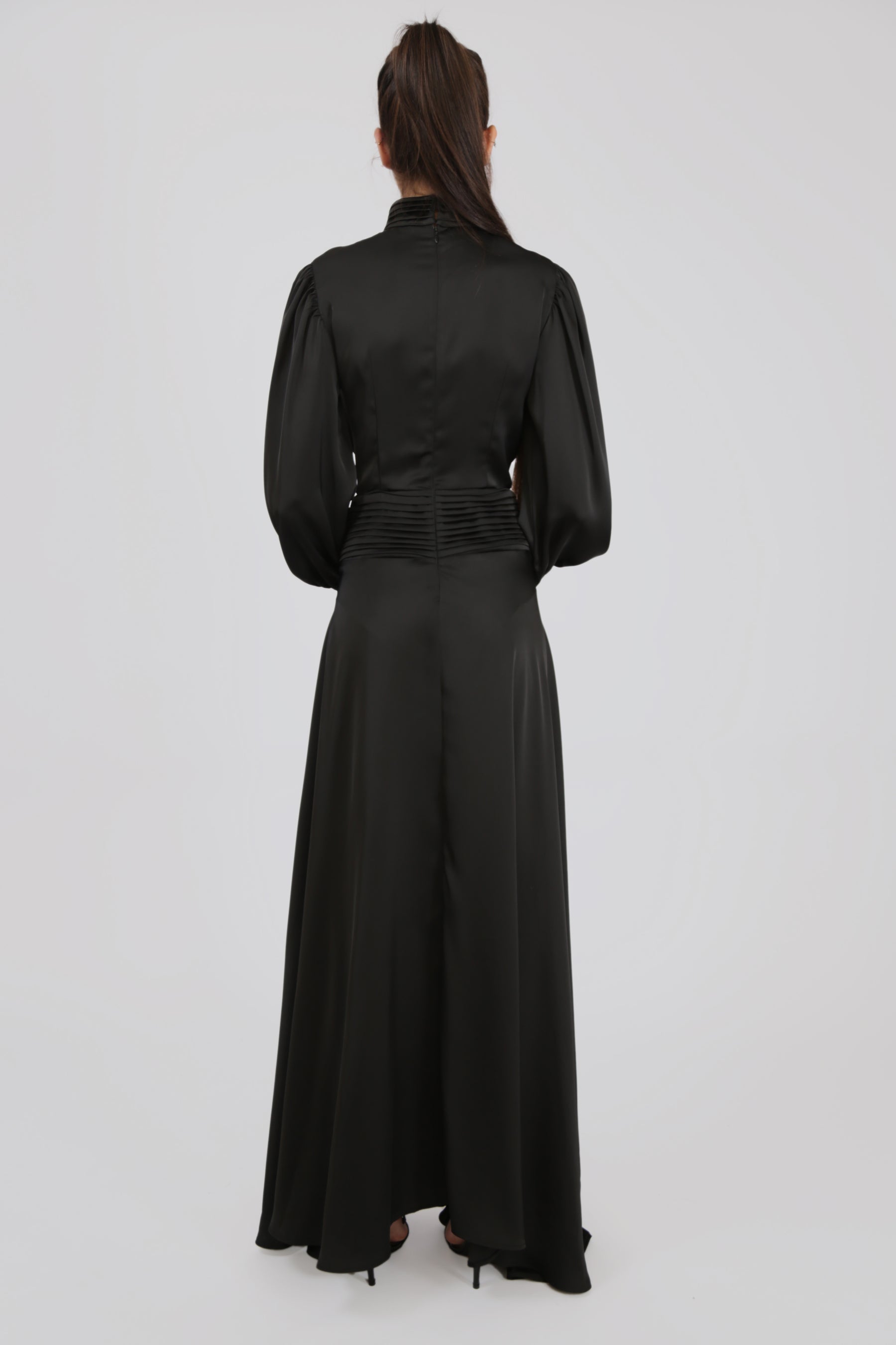 Satin Maxi Dress with Front Slit