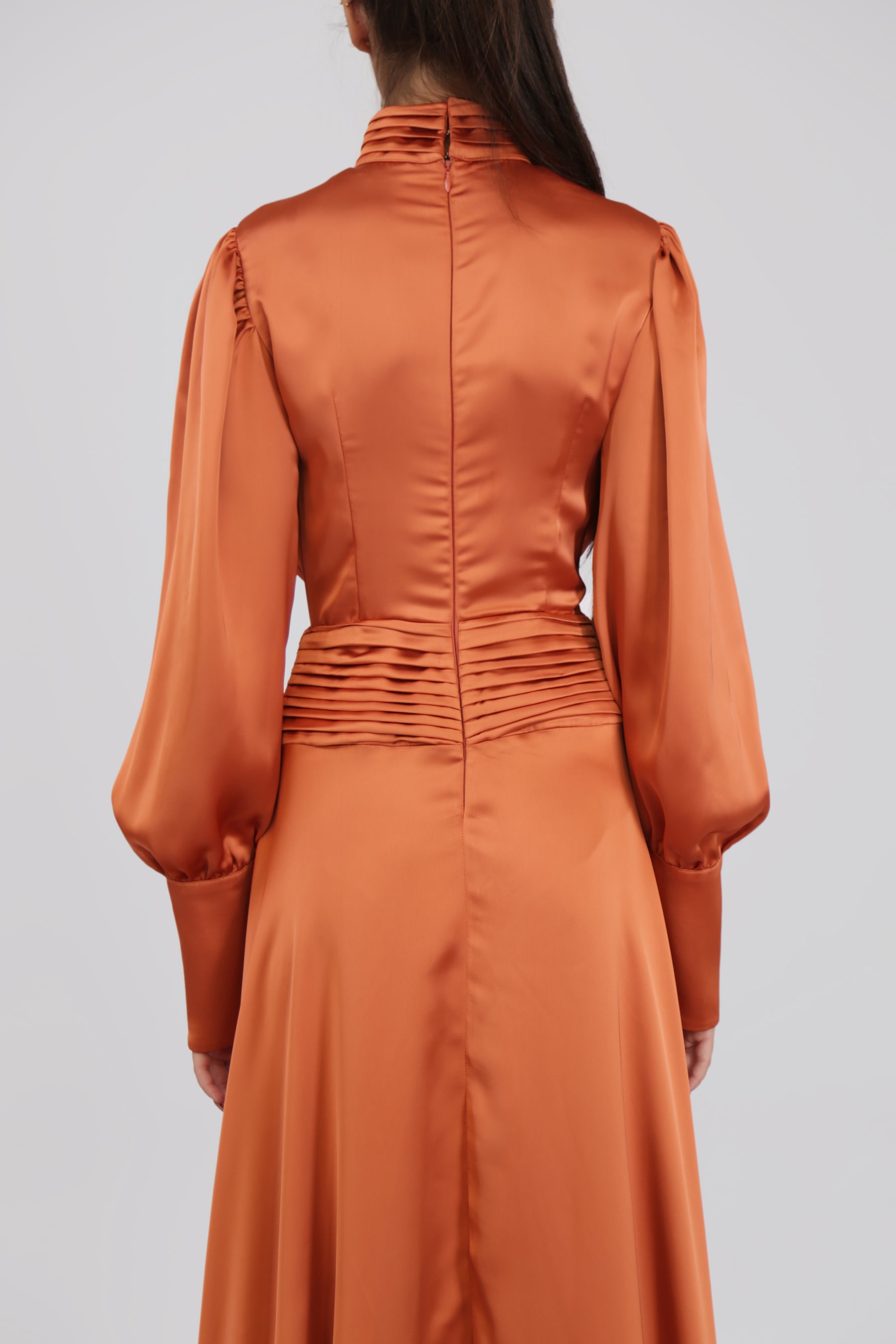 Satin Maxi Dress with Front Slit