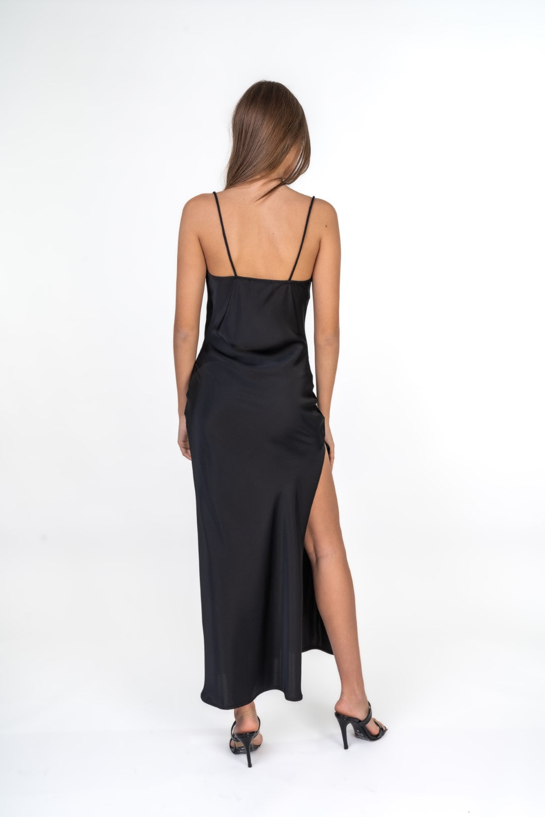 Satin Maxi Dress With Side Slit