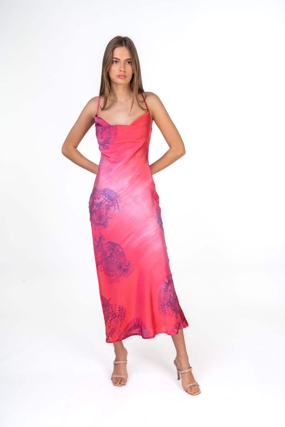 Satin Maxi Dress With Side Slit