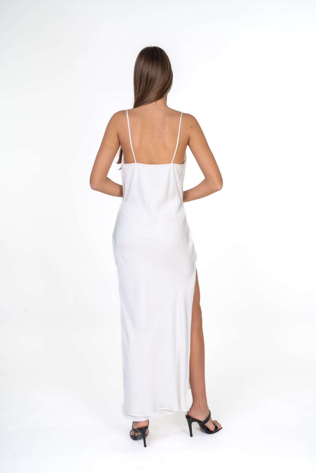 Satin Maxi Dress With Side Slit