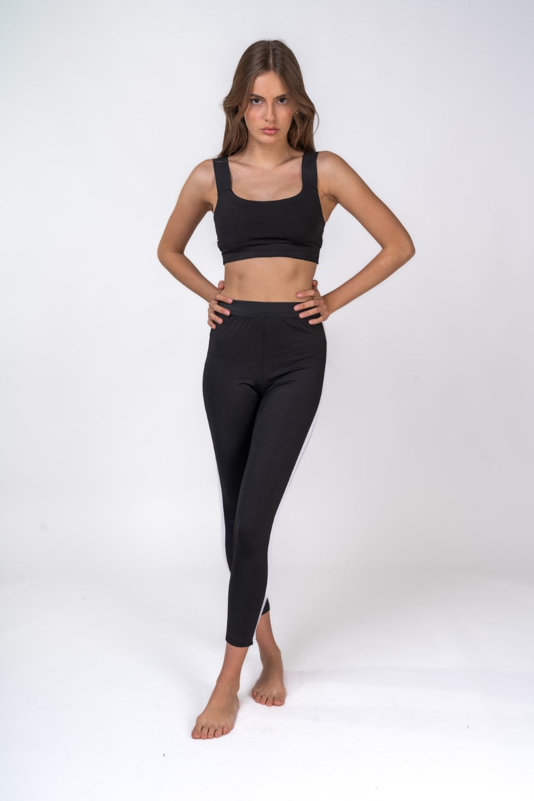 Seamless Leggings With Bralette And Crop Top