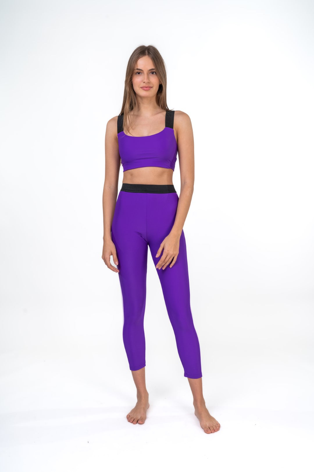 Seamless Leggings With Bralette And Crop Top