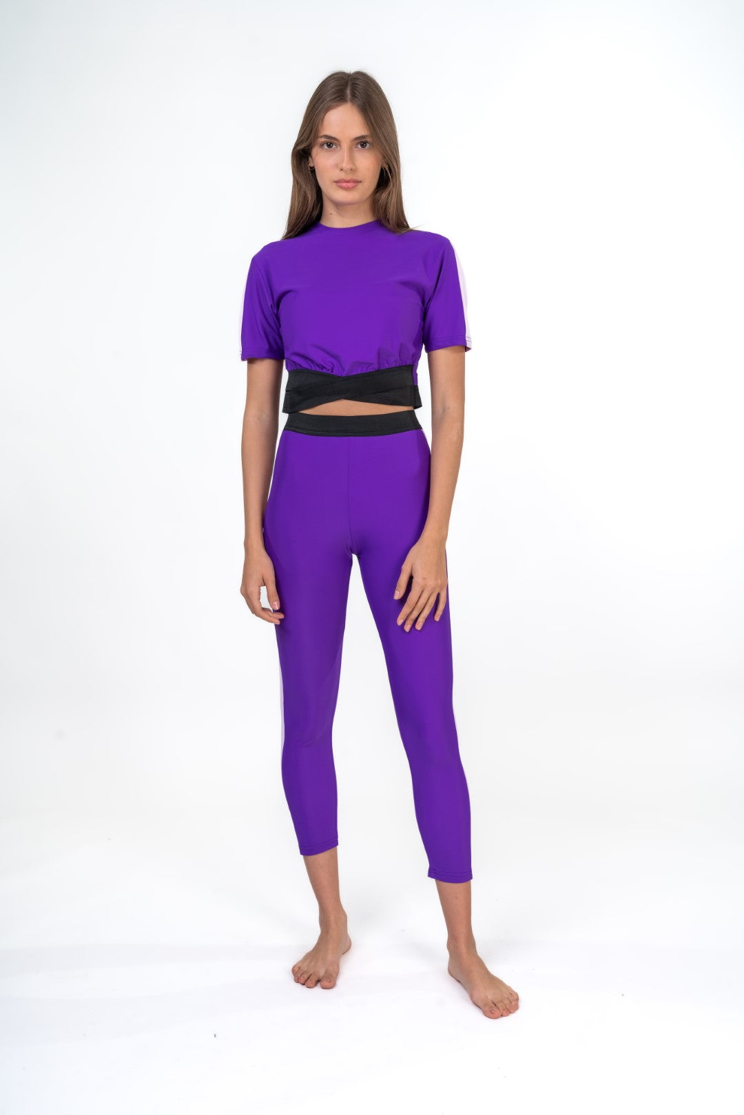 Seamless Leggings With Bralette And Crop Top