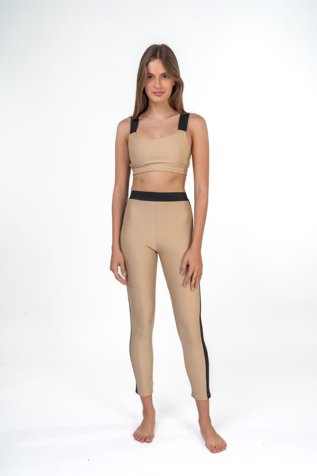 Seamless Leggings With Bralette And Crop Top