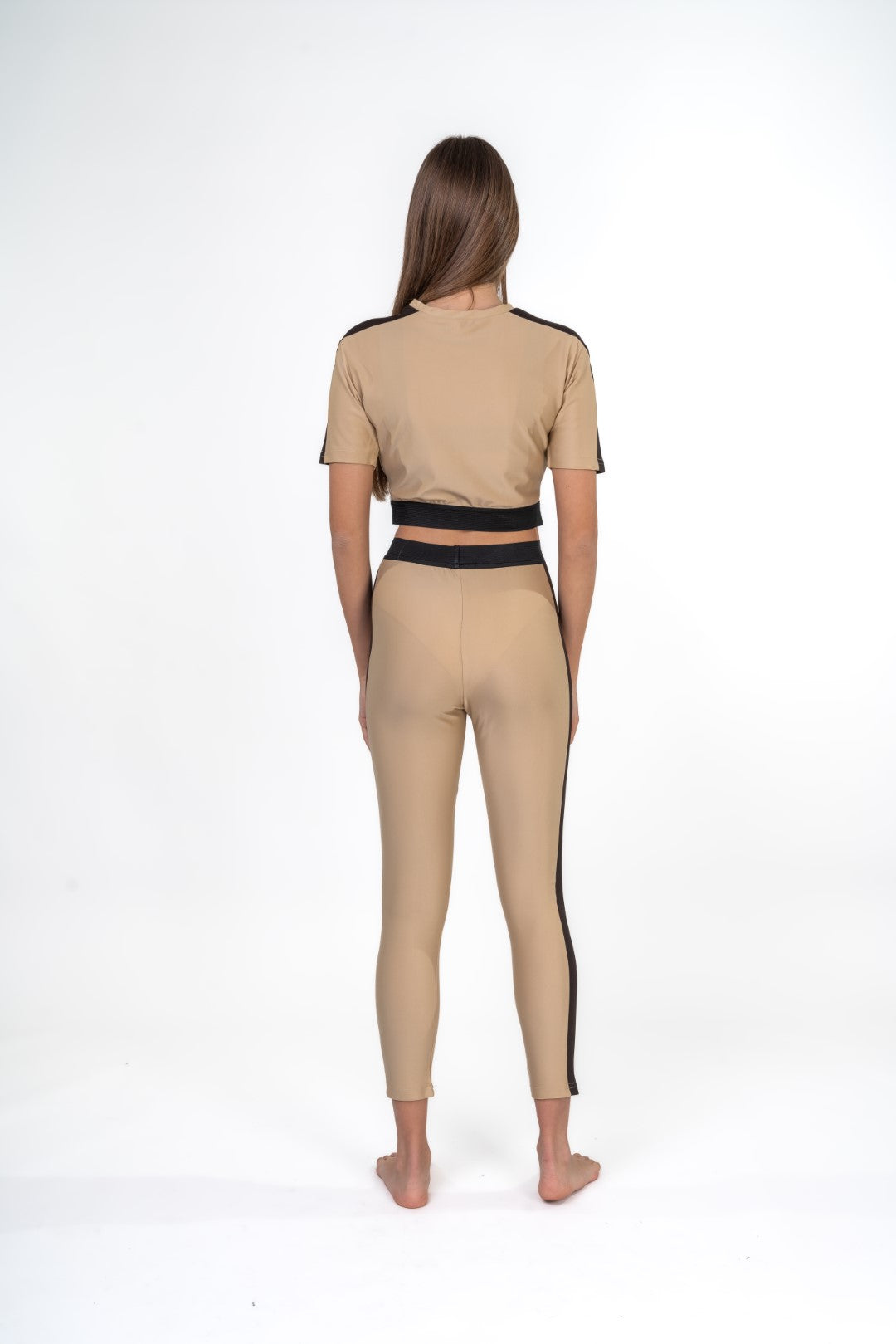 Seamless Leggings With Bralette And Crop Top